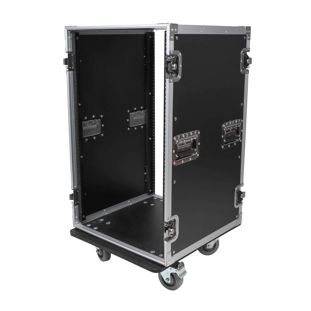 18U Space Amp Rack Mount ATA Flight Case 19 Inch Depth W-Casters