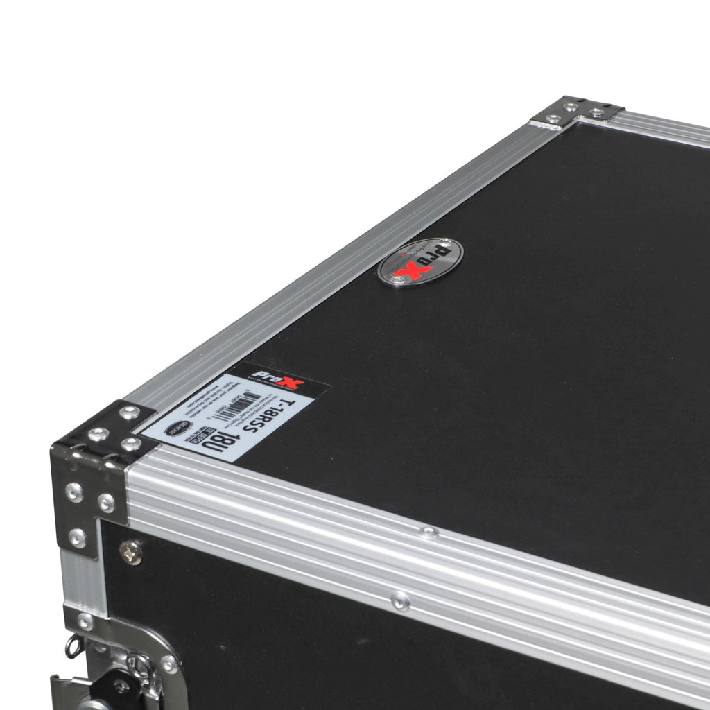 18U Space Amp Rack Mount ATA Flight Case 19 Inch Depth W-Casters
