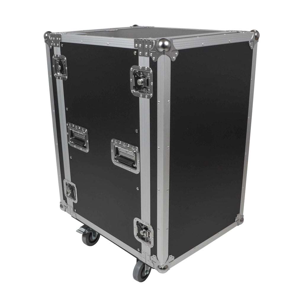 18U Space Amp Rack Mount ATA Flight Case 19 Inch Depth W-Casters