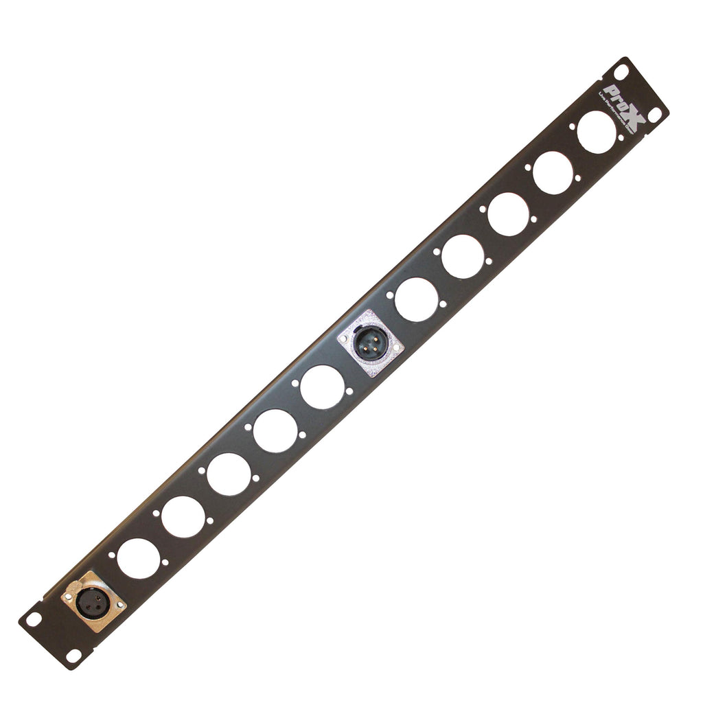 24PCS ProX 1U Rack Panel Punched for 12 XLR, Speaker twist connector or Power Connection compatible Connectors