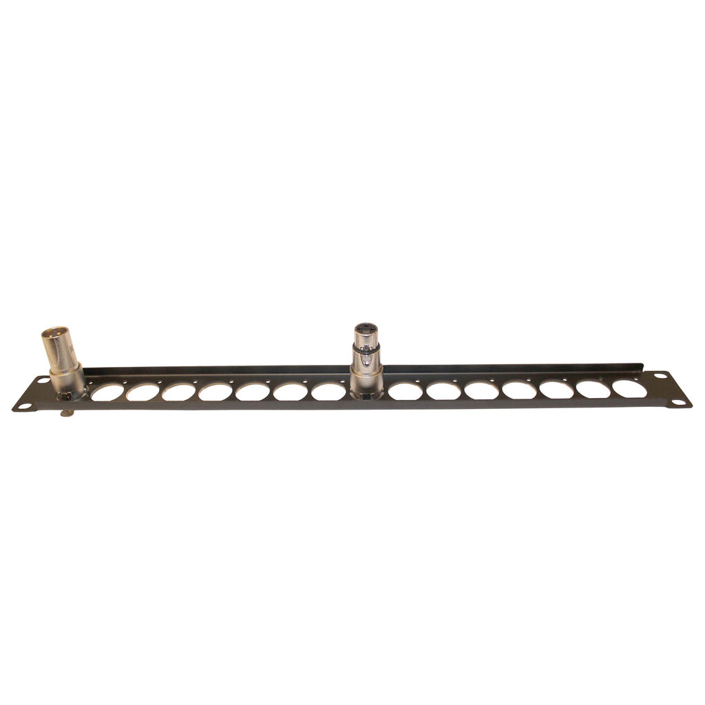 ProX 1U Rack Panel Punched for 16 XLR, Speaker twist connector or Power Connection compatible Connectors