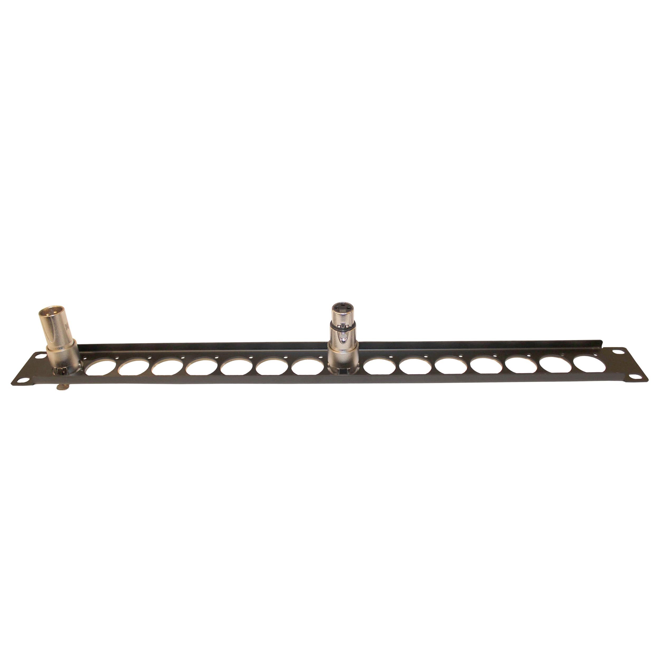 ProX 1U Rack Panel Punched for 16 XLR, Speaker twist connector or Power Connection compatible Connectors
