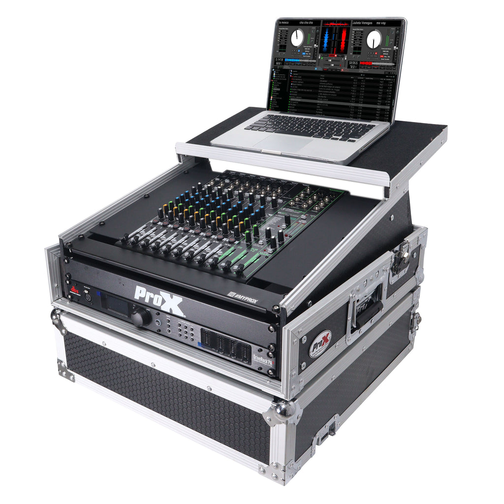 2U Rack Front and 10U Top Mixer Mobile DJ Combo ATA Flight Style Case