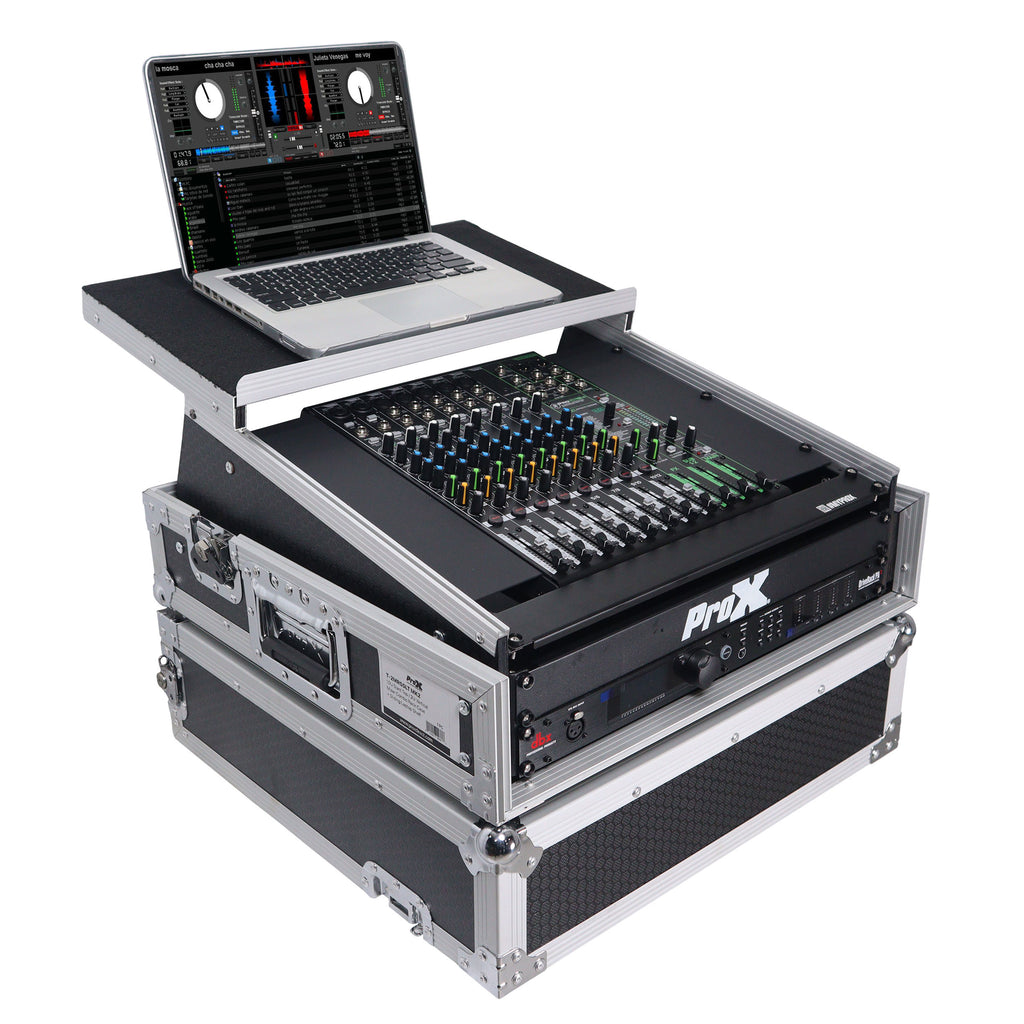 2U Rack Front and 10U Top Mixer Mobile DJ Combo ATA Flight Style Case