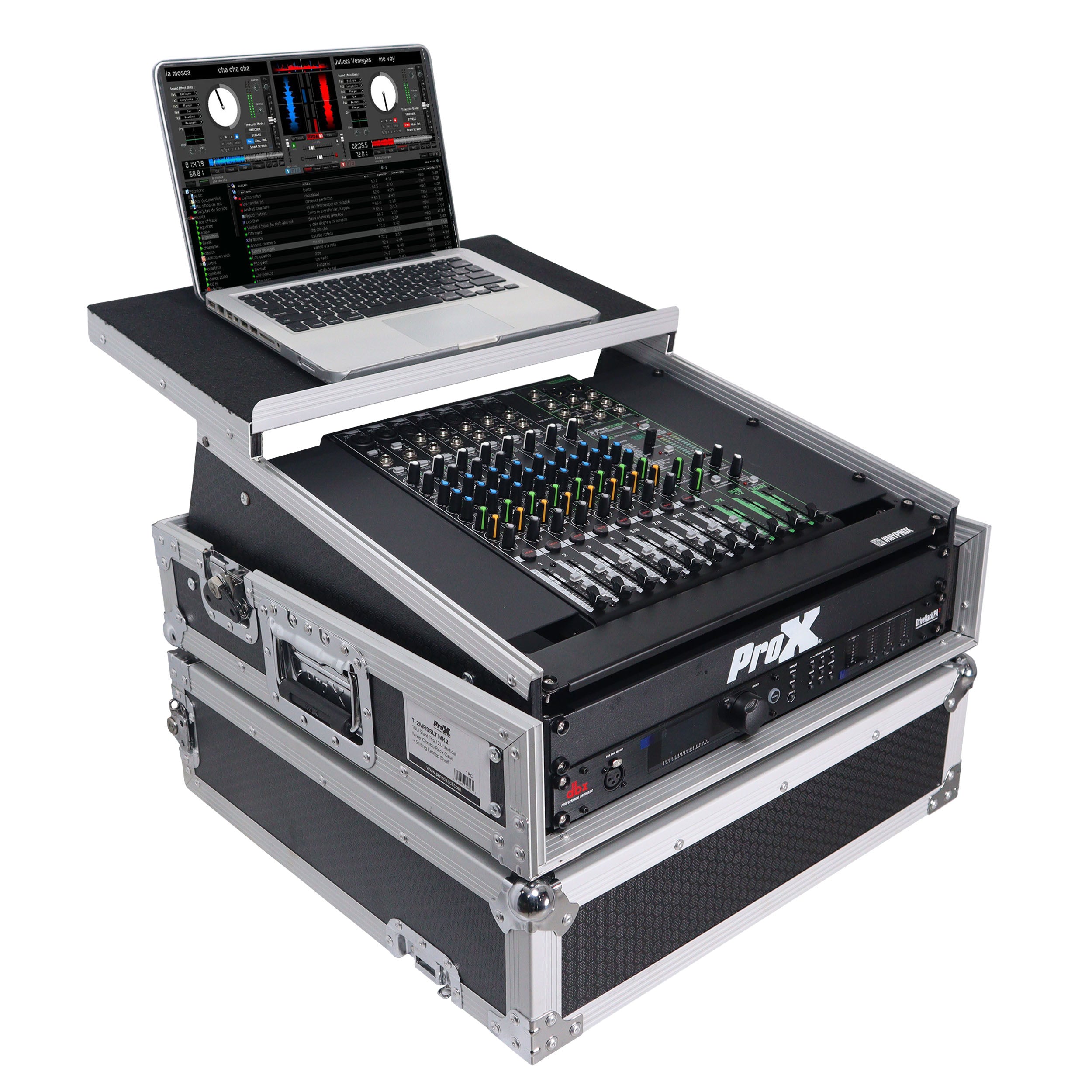 2U Rack Front and 10U Top Mixer Mobile DJ Combo ATA Flight Style Case