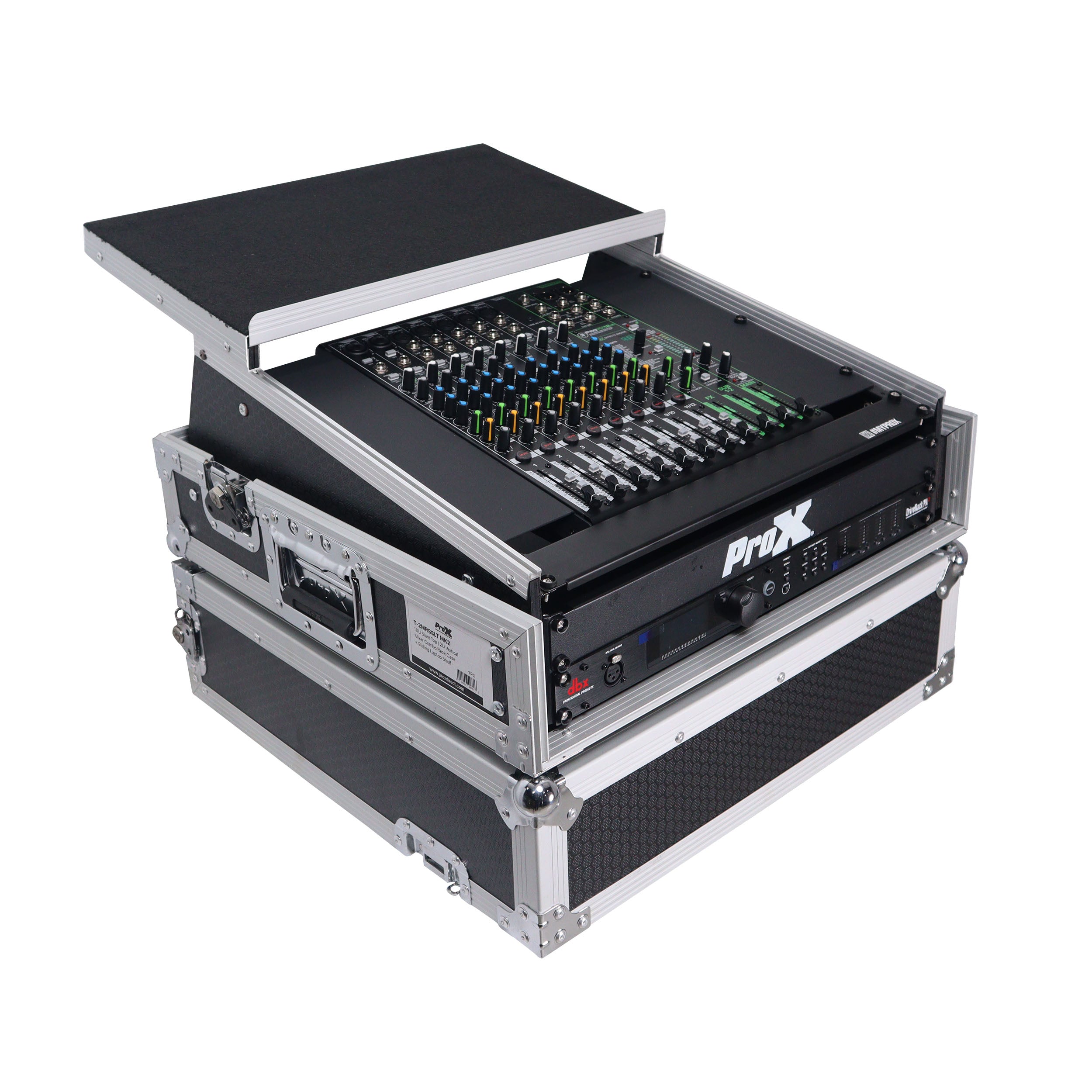 2U Rack Front and 10U Top Mixer Mobile DJ Combo ATA Flight Style Case