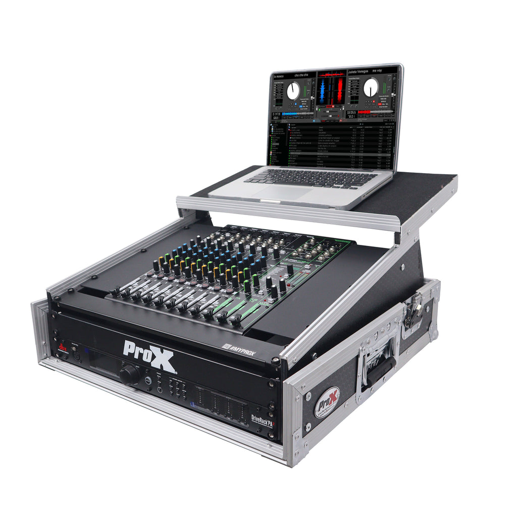 2U Rack Front and 10U Top Mixer Mobile DJ Combo ATA Flight Style Case