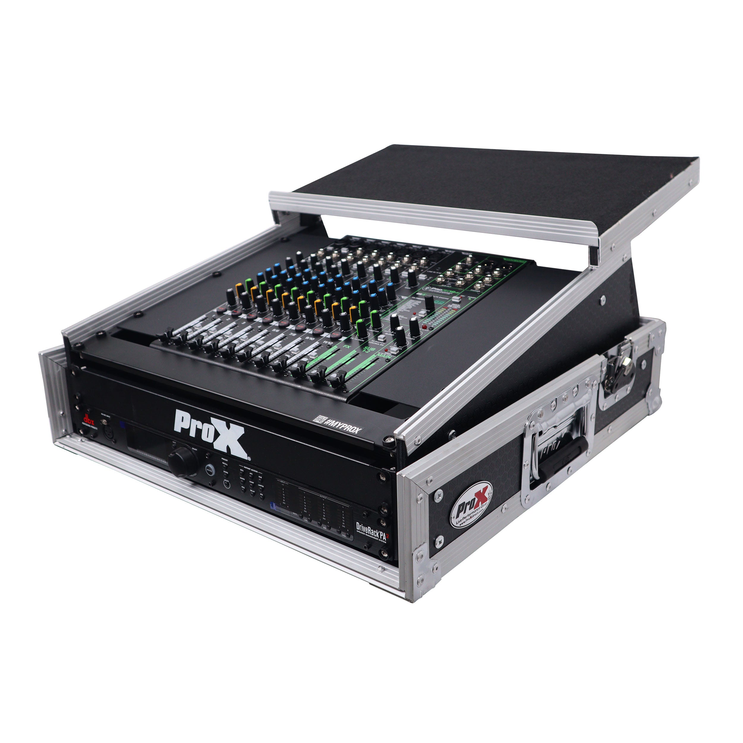 2U Rack Front and 10U Top Mixer Mobile DJ Combo ATA Flight Style Case
