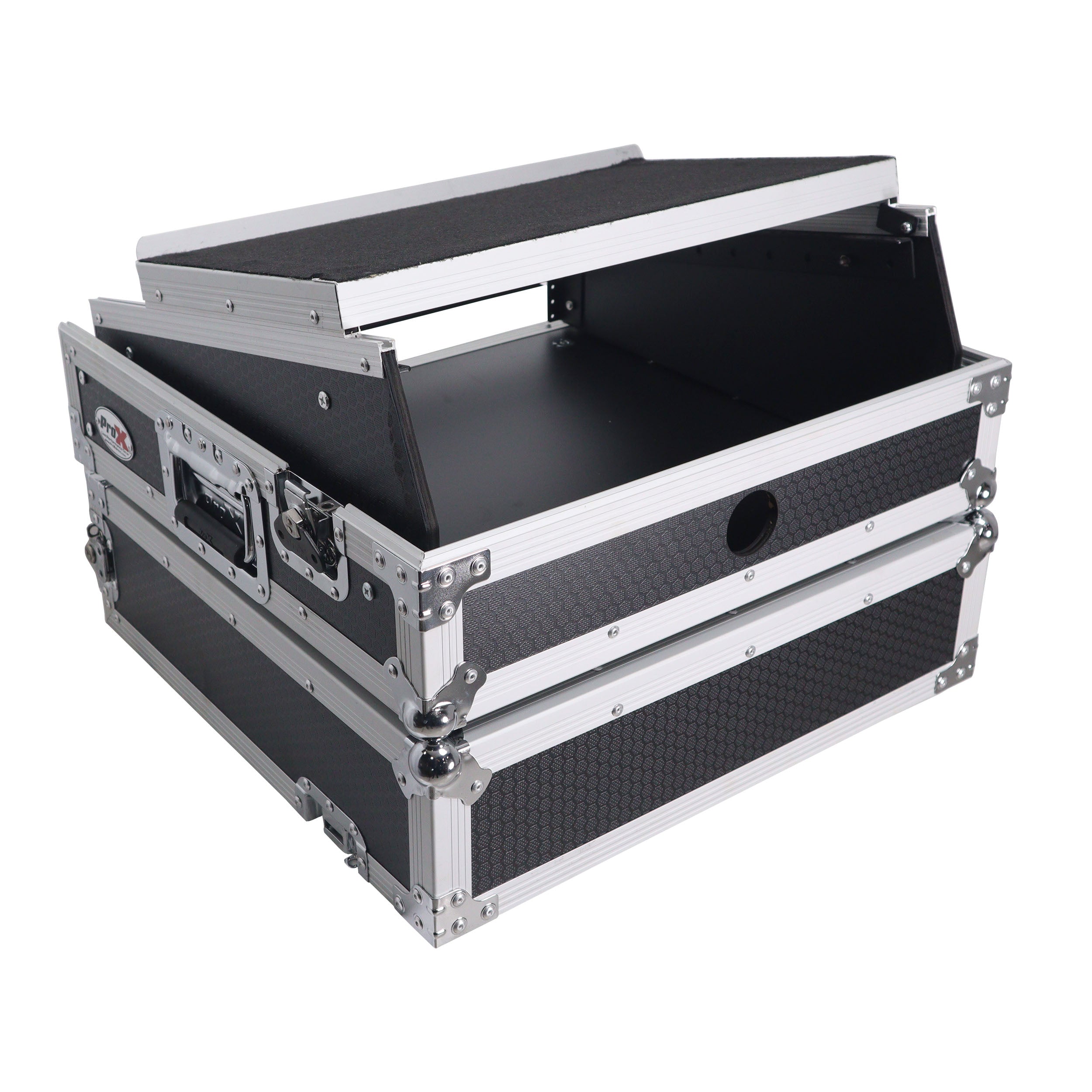 2U Rack Front and 10U Top Mixer Mobile DJ Combo ATA Flight Style Case