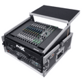 6U Vertical Rack Mount Flight Case with 10U Top for Mixer Combo Amp Rack with Laptop Shelf