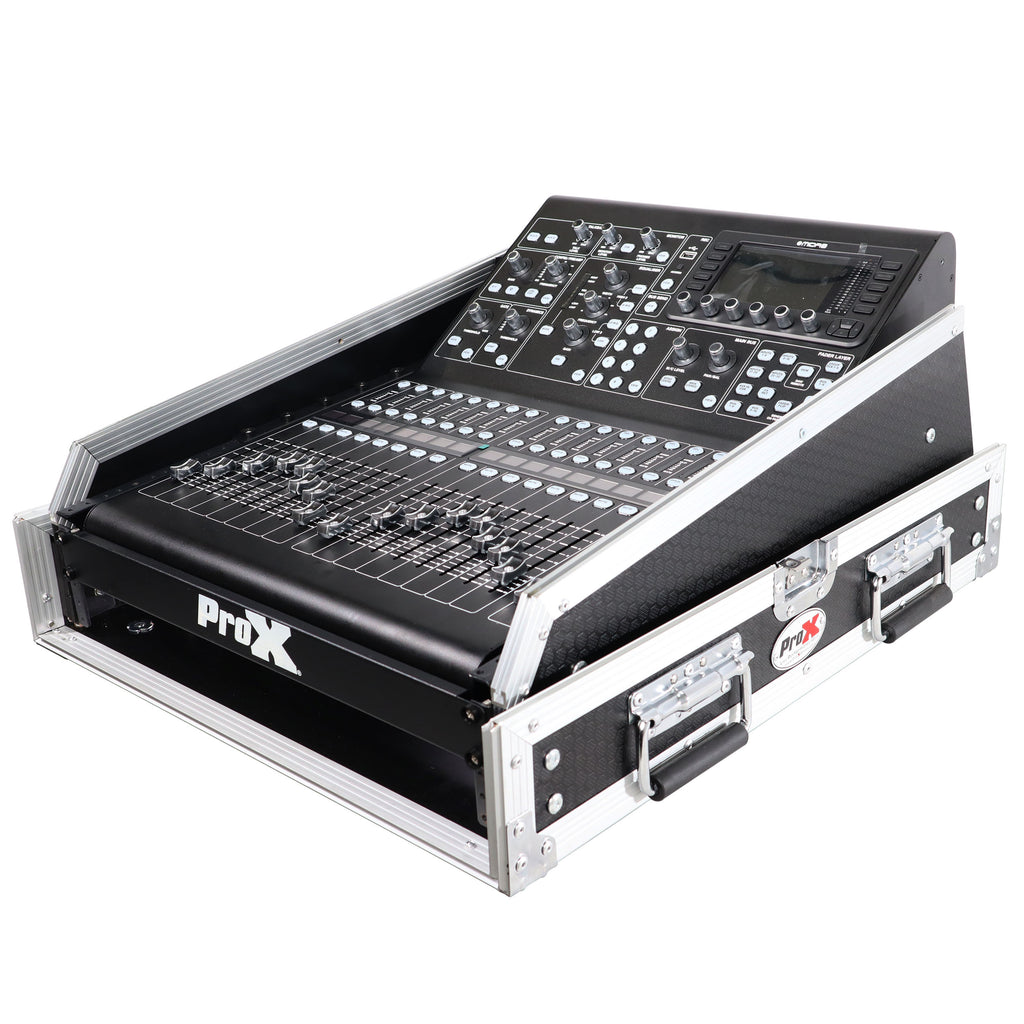13U Top Mixer and 2U Rack Combo Flight Case with Laptop Shelf and 3 removable doors