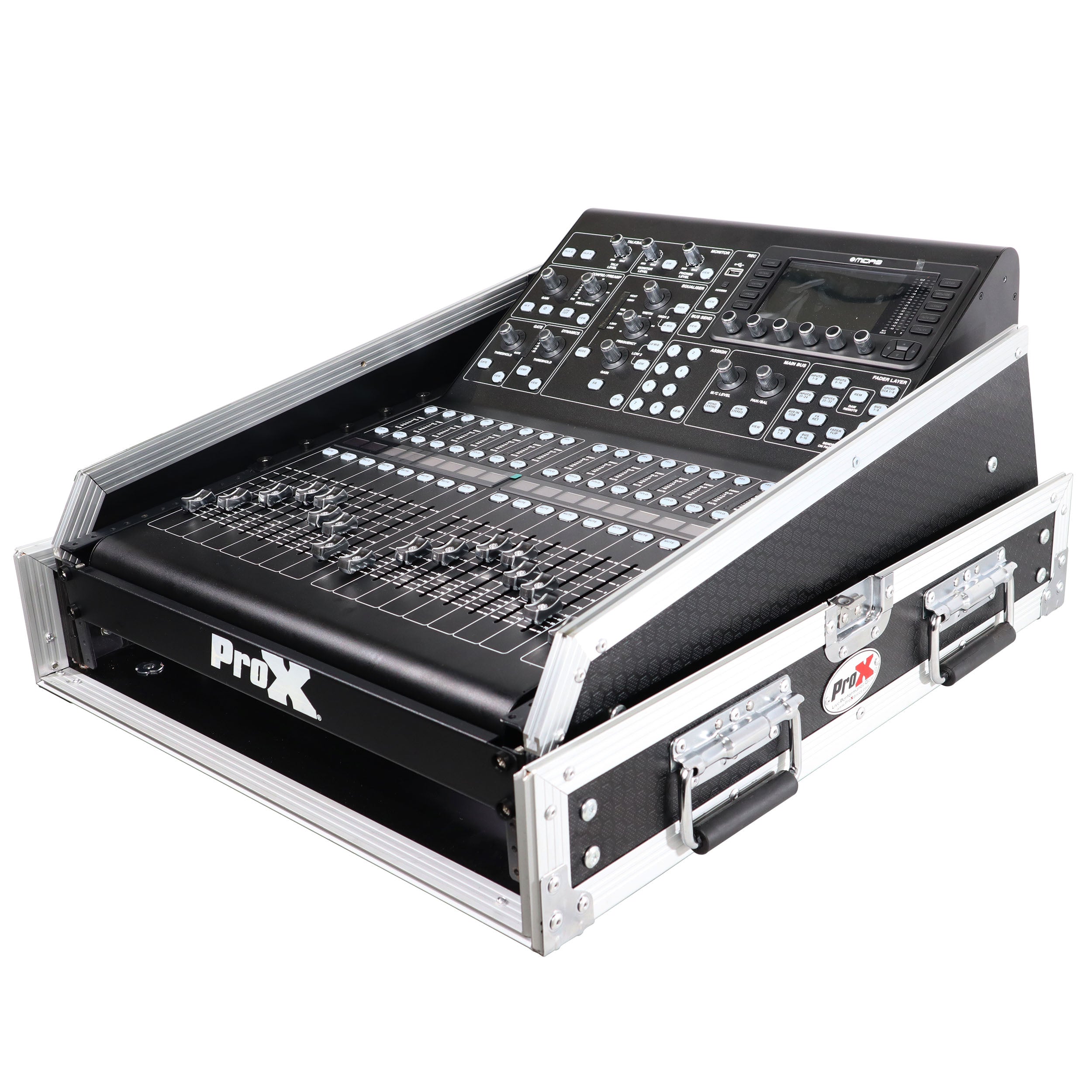 13U Top Mixer and 2U Rack Combo Flight Case with Laptop Shelf and 3 removable doors