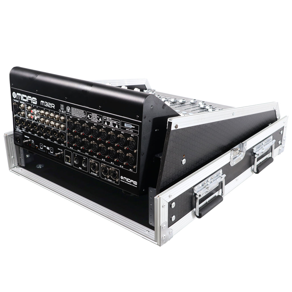 13U Top Mixer and 2U Rack Combo Flight Case with Laptop Shelf and 3 removable doors