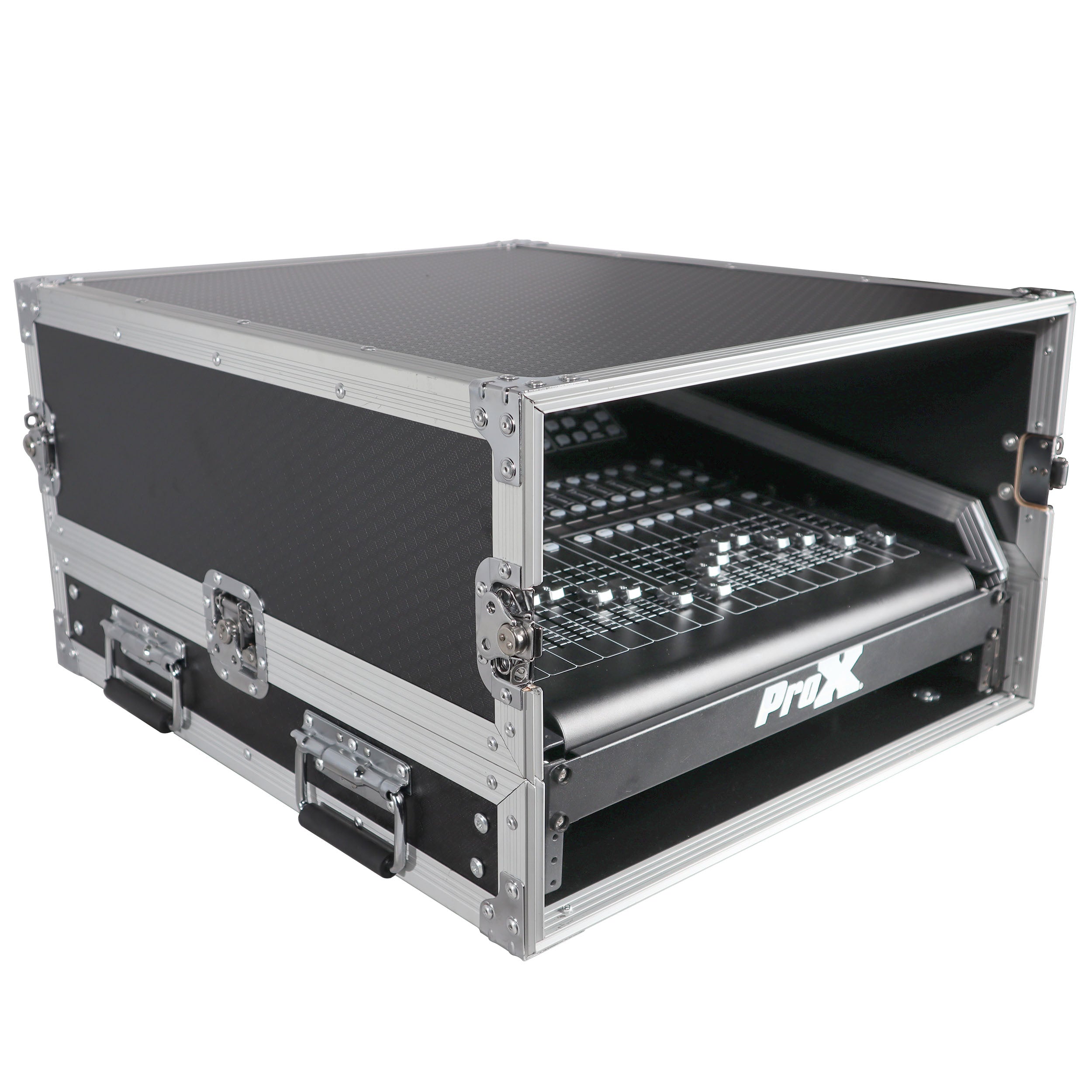 13U Top Mixer and 2U Rack Combo Flight Case with Laptop Shelf and 3 removable doors