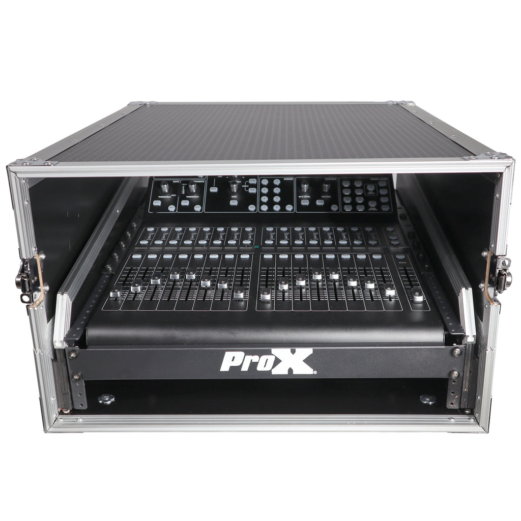 13U Top Mixer and 2U Rack Combo Flight Case with Laptop Shelf and 3 removable doors