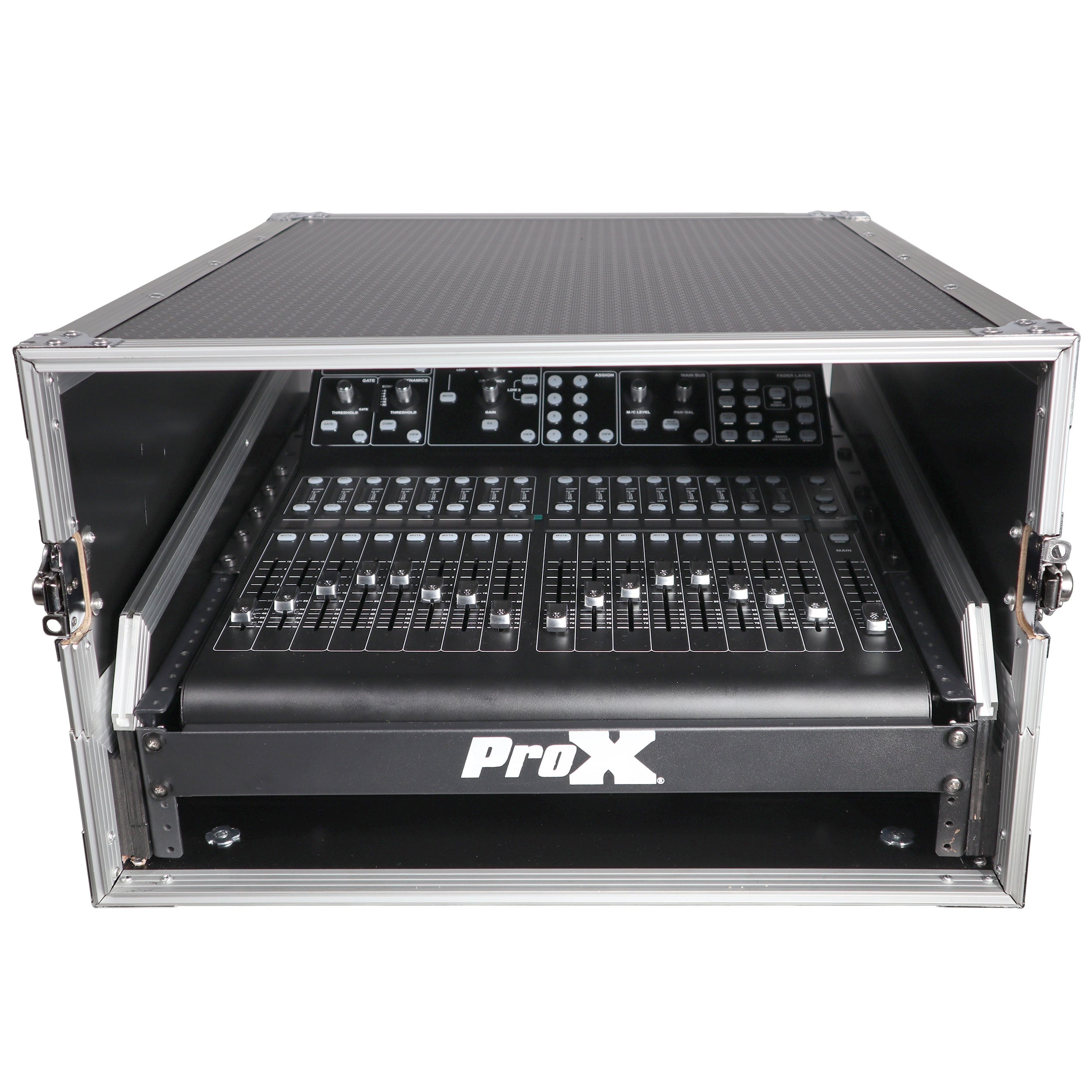 13U Top Mixer and 2U Rack Combo Flight Case with Laptop Shelf and 3 removable doors