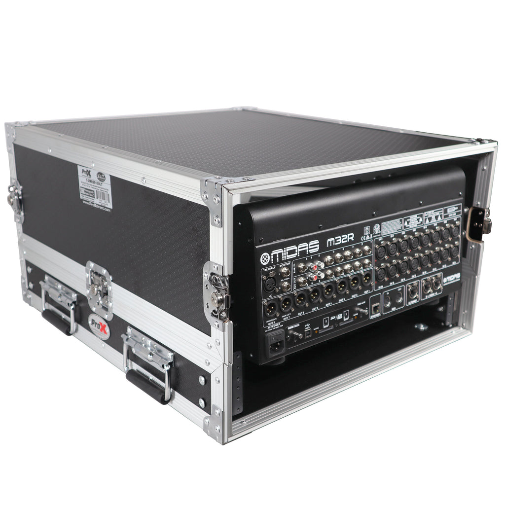 13U Top Mixer and 2U Rack Combo Flight Case with Laptop Shelf and 3 removable doors