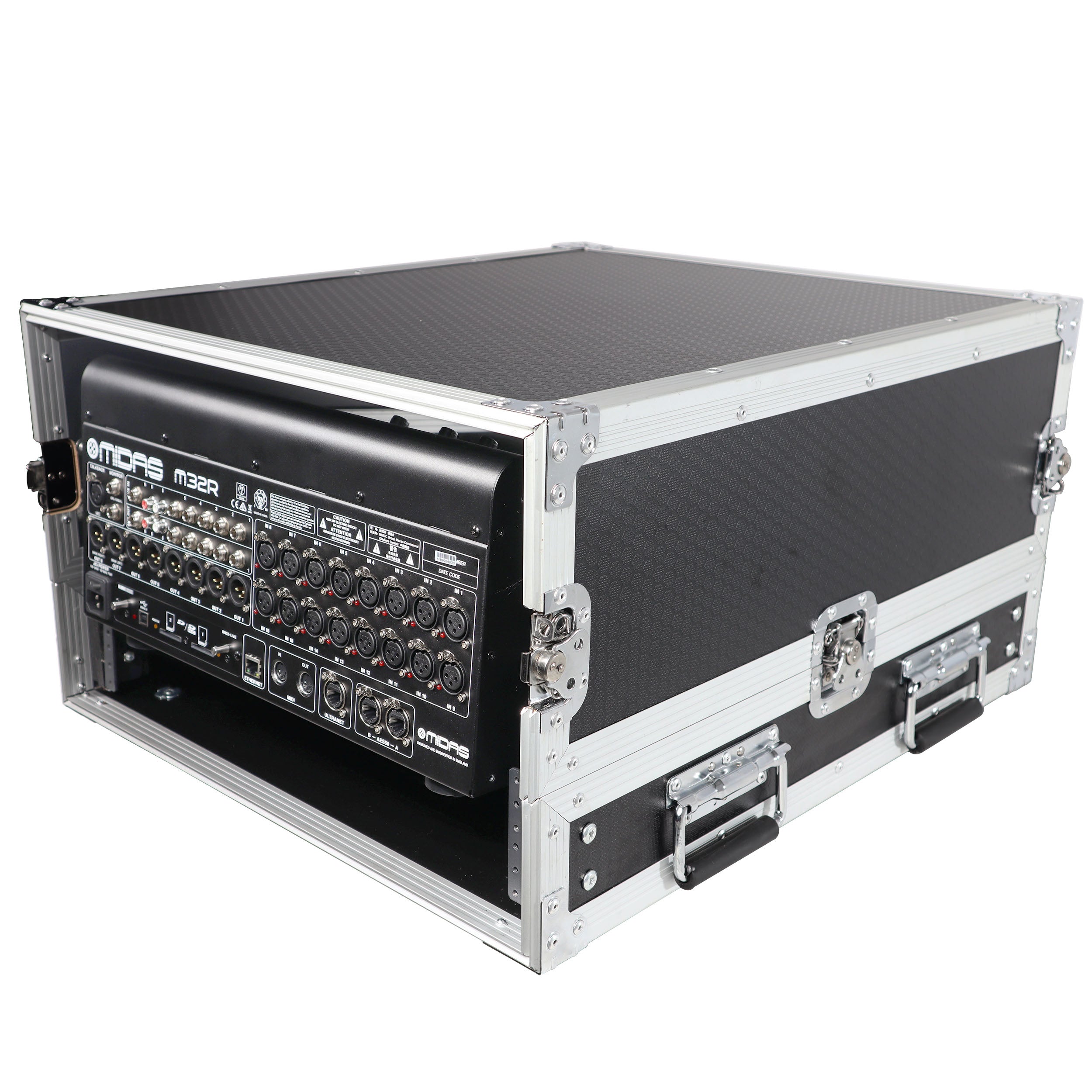 13U Top Mixer and 2U Rack Combo Flight Case with Laptop Shelf and 3 removable doors
