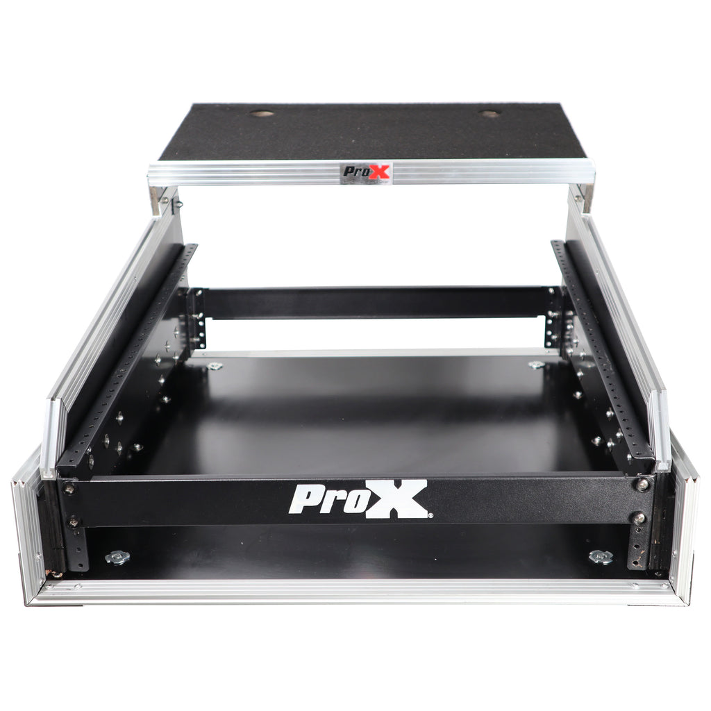 13U Top Mixer and 2U Rack Combo Flight Case with Laptop Shelf and 3 removable doors