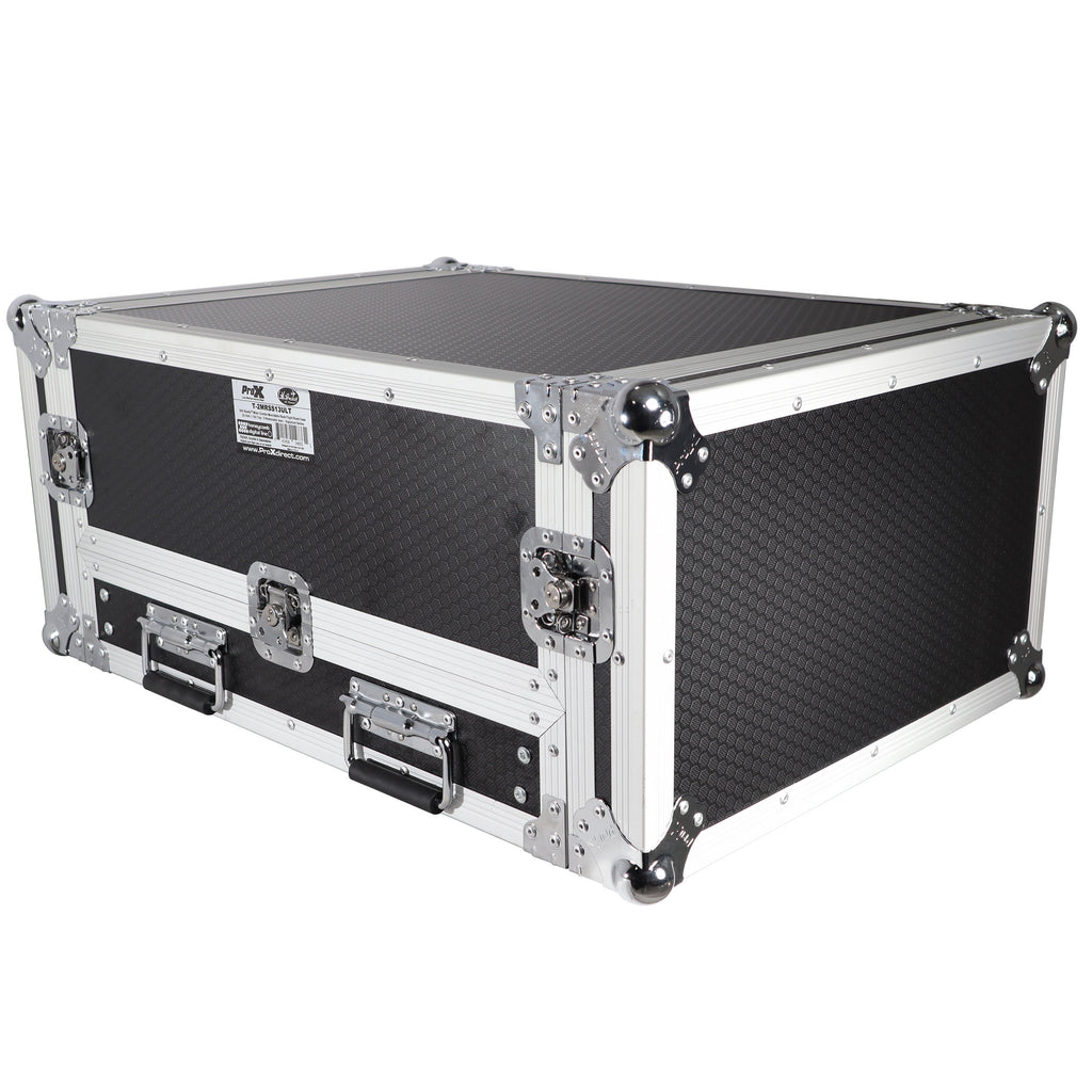 13U Top Mixer and 2U Rack Combo Flight Case with Laptop Shelf and 3 removable doors