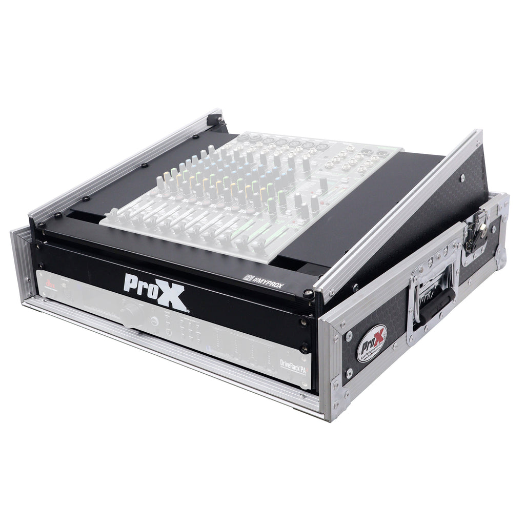 2U Vertical Rack Mount Flight Case with 10U Top for Mixer Combo Amp Rack