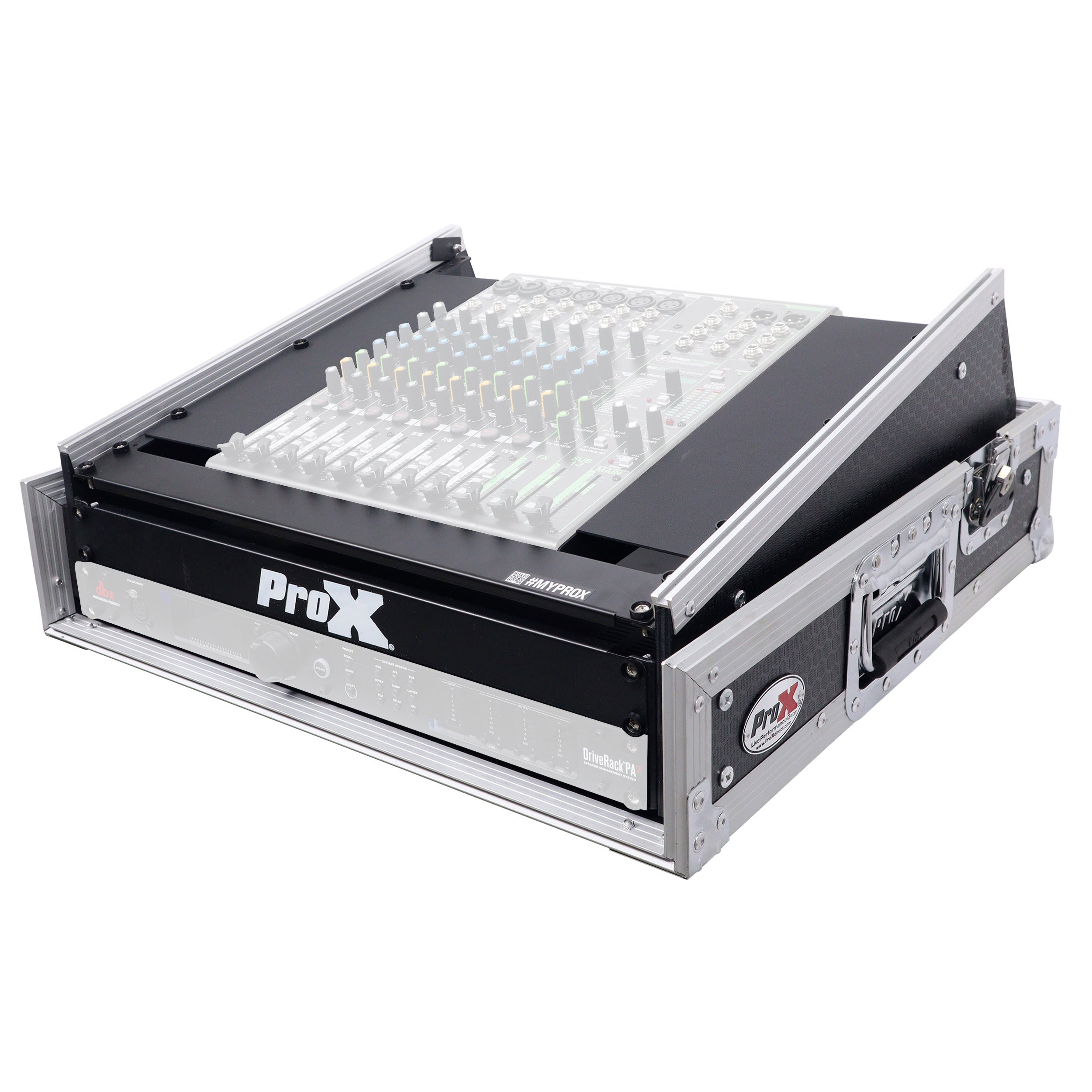 2U Vertical Rack Mount Flight Case with 10U Top for Mixer Combo Amp Rack