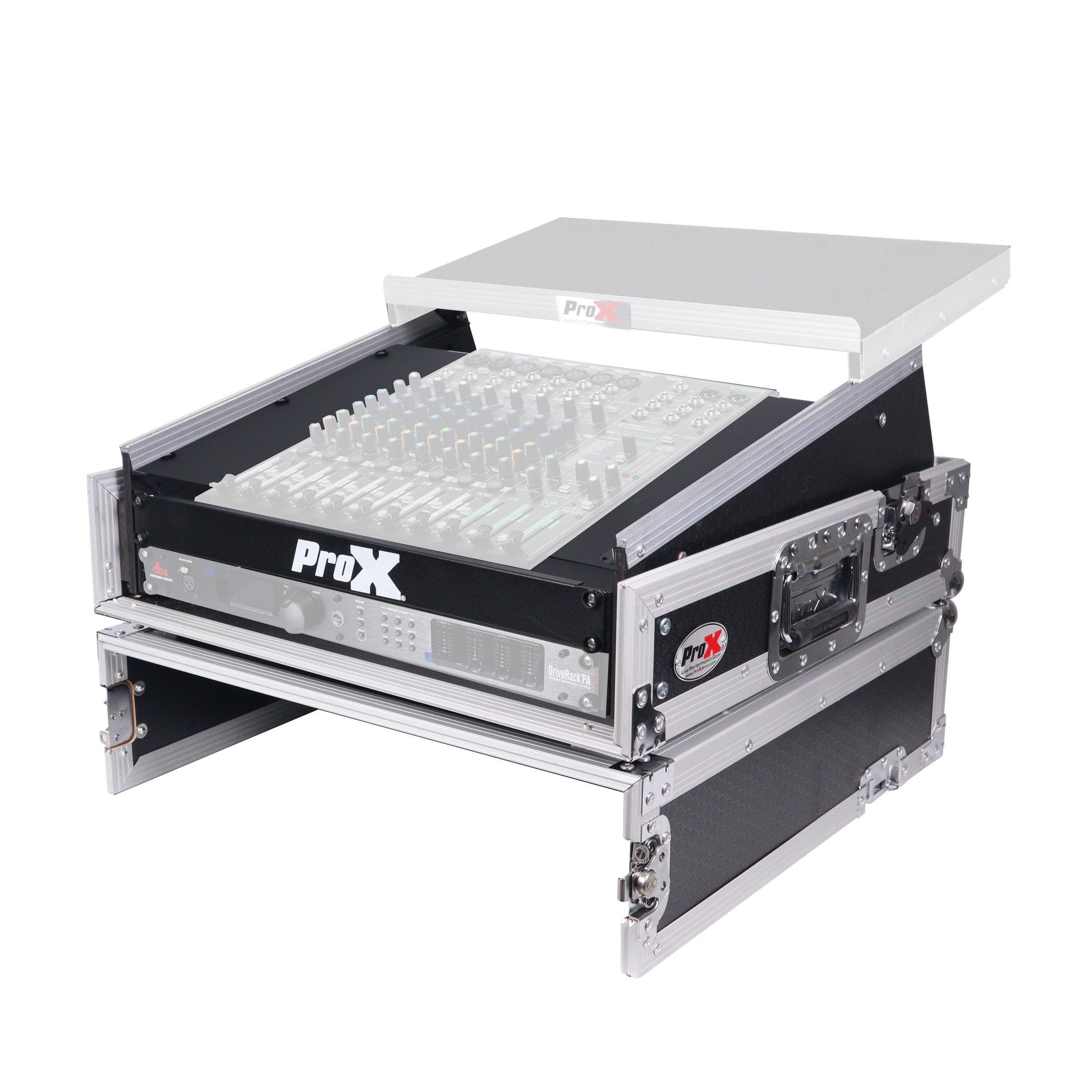 2U Vertical Rack Mount Flight Case with 10U Top for Mixer Combo Amp Rack