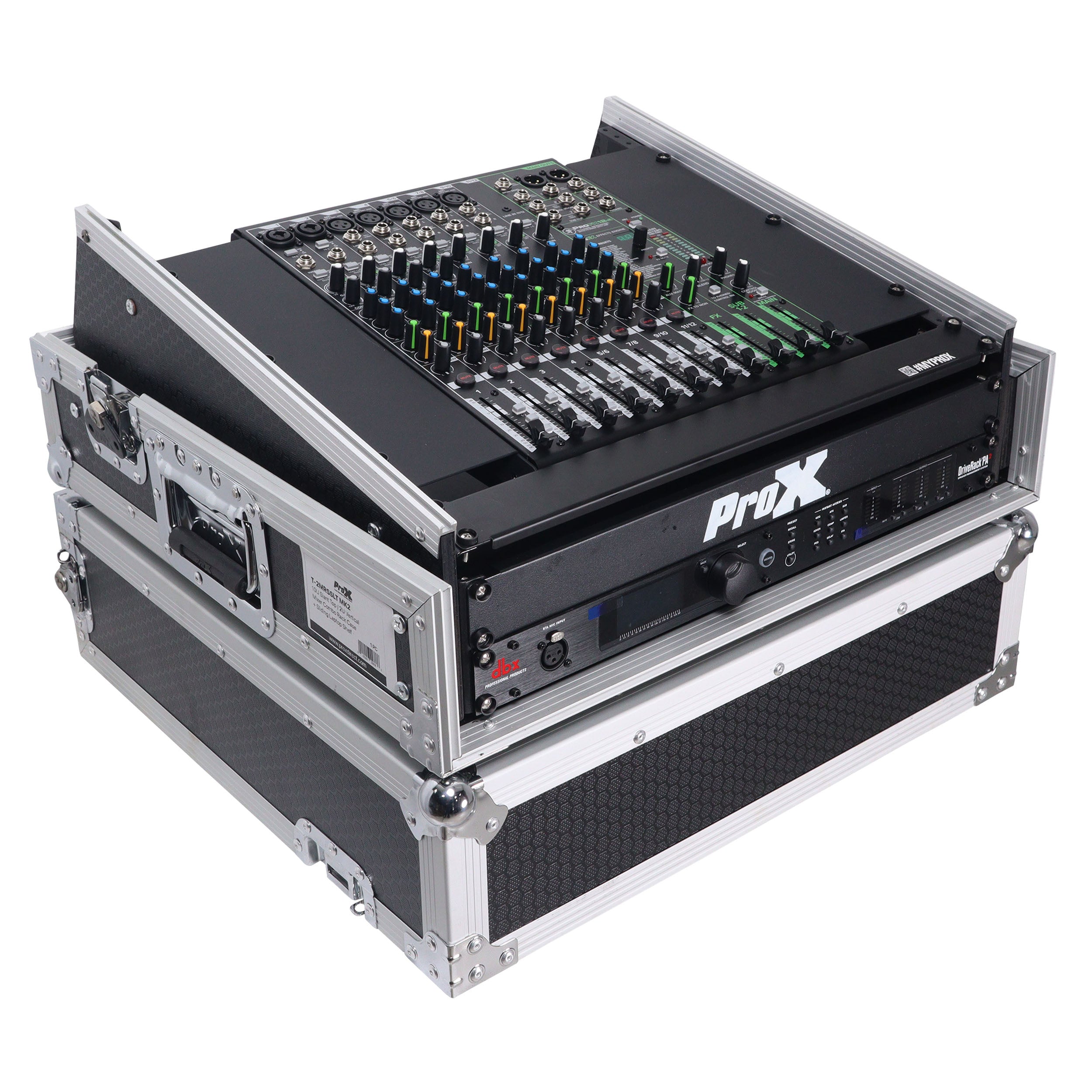 2U Vertical Rack Mount Flight Case with 10U Top for Mixer Combo Amp Rack