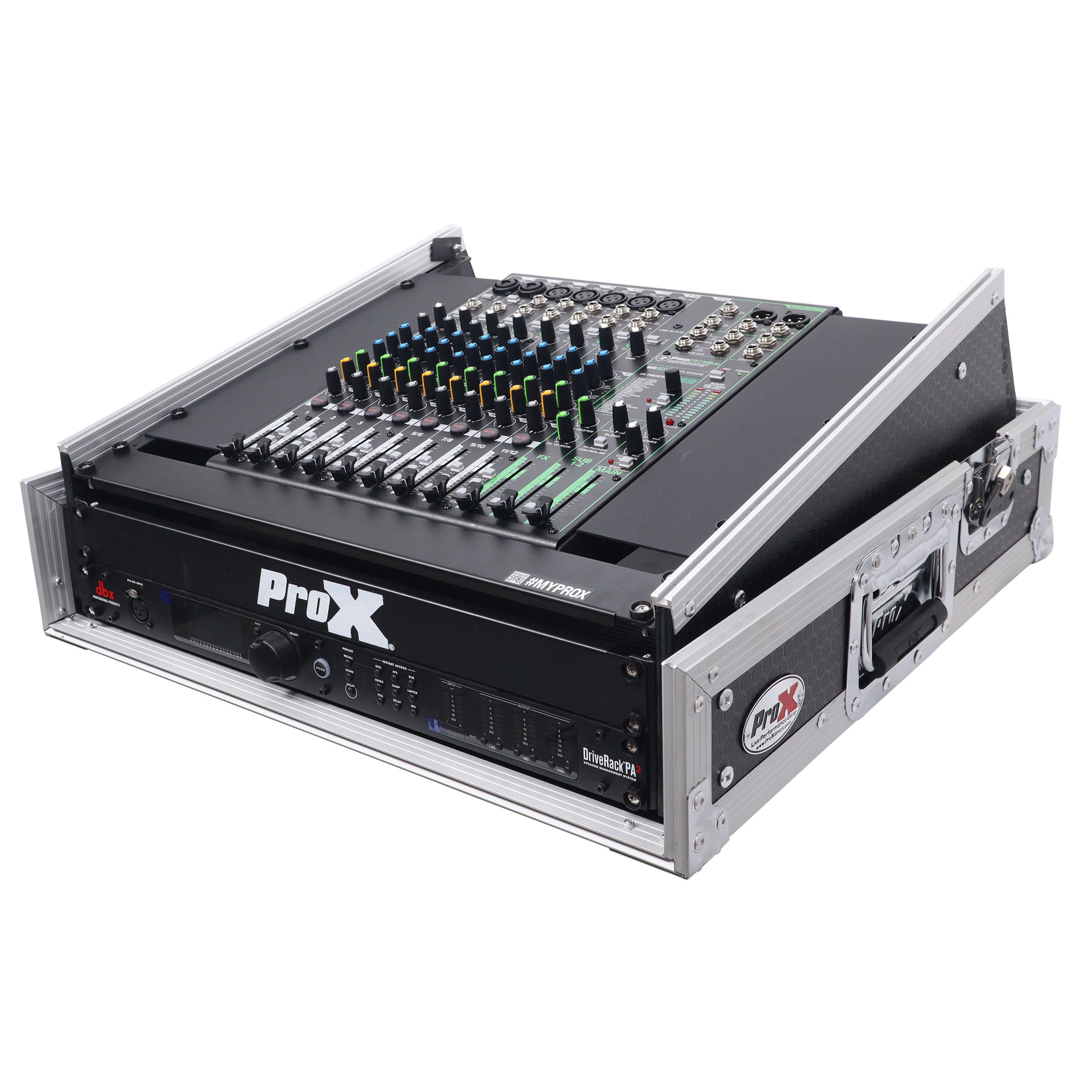 2U Vertical Rack Mount Flight Case with 10U Top for Mixer Combo Amp Rack