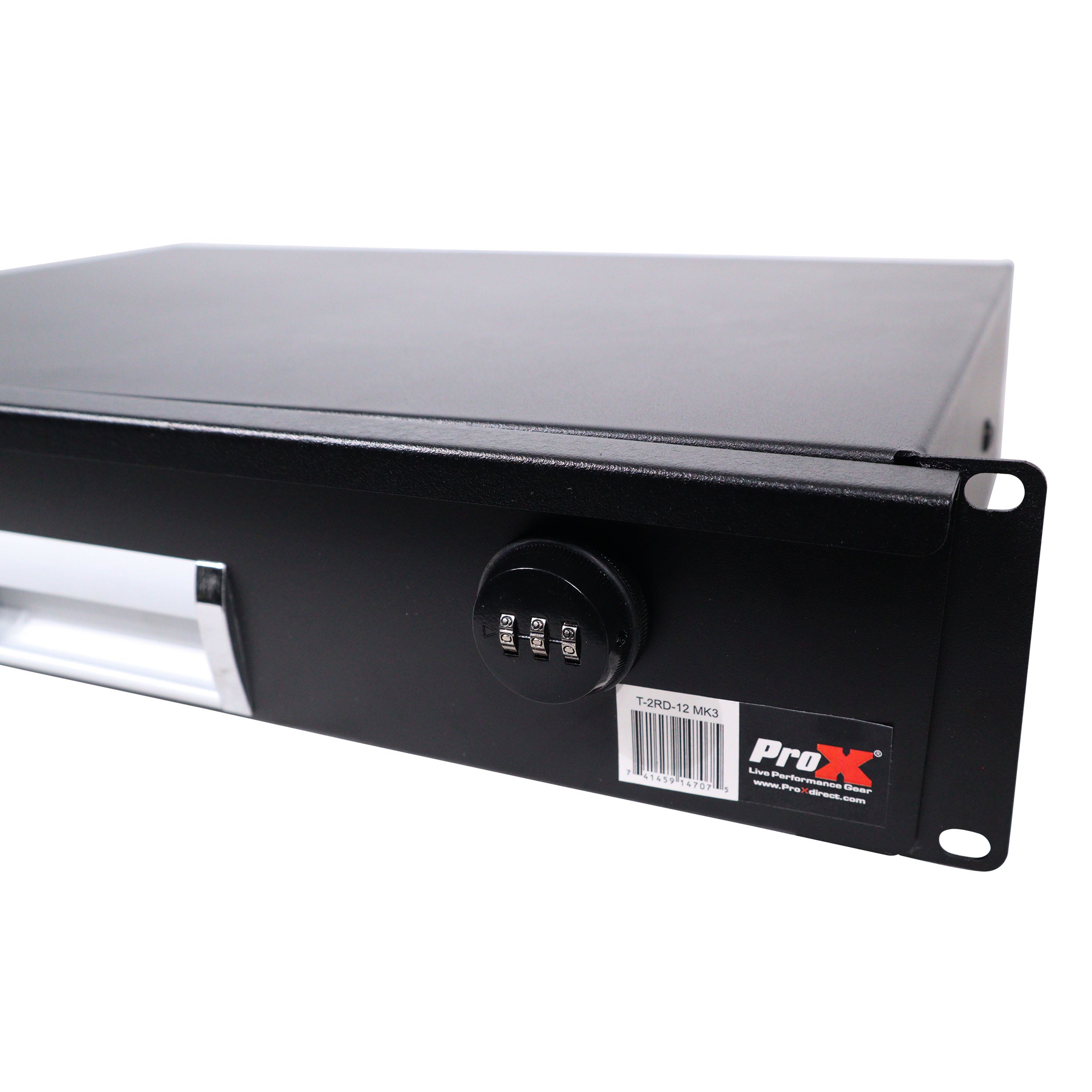 2U Rack Space 12" Depth Rack Mount Drawer for Audio, DJ, and IT Server rack cases.