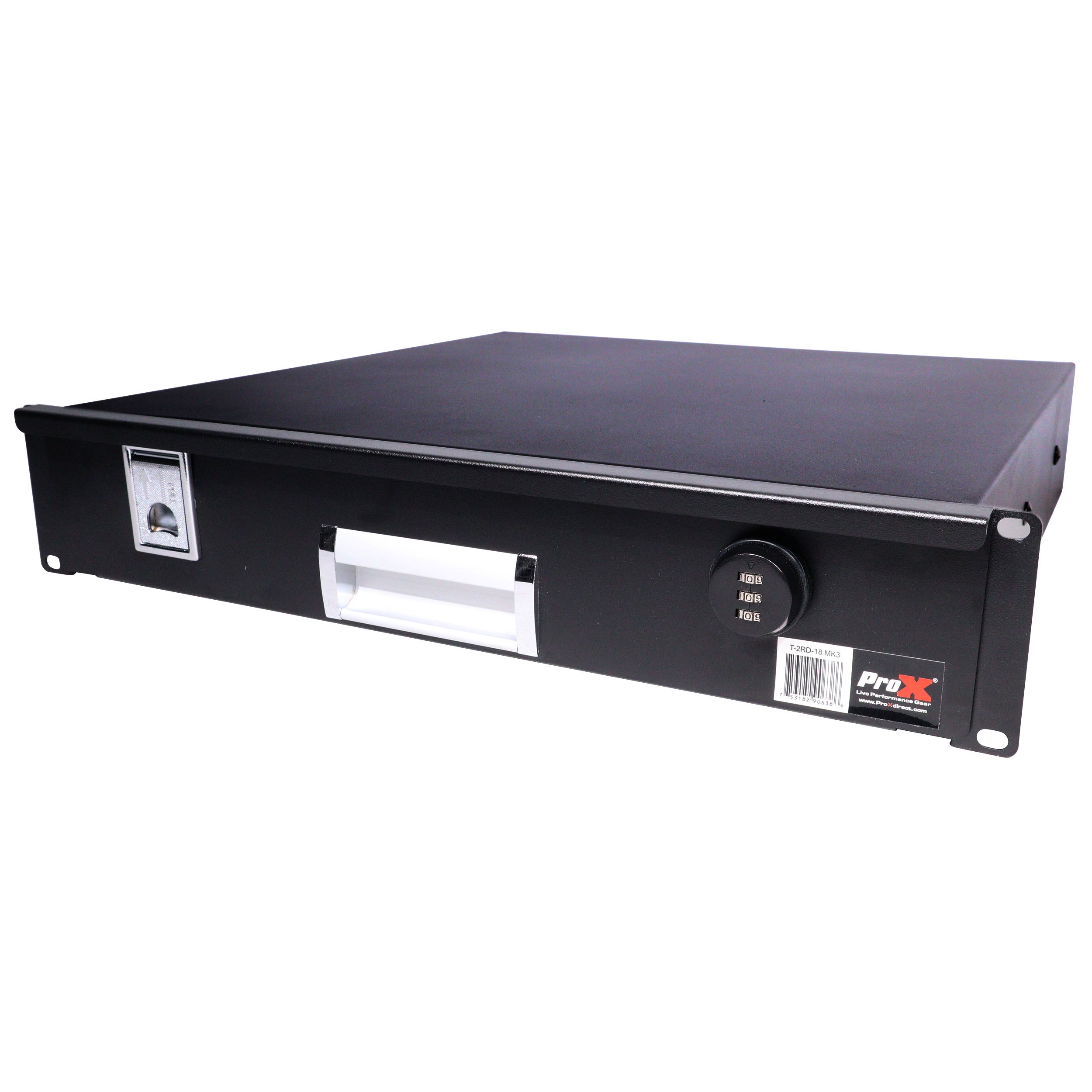 2U Rack Space 18" Depth Rack Mount Drawer for Audio, DJ, and IT Server rack cases.