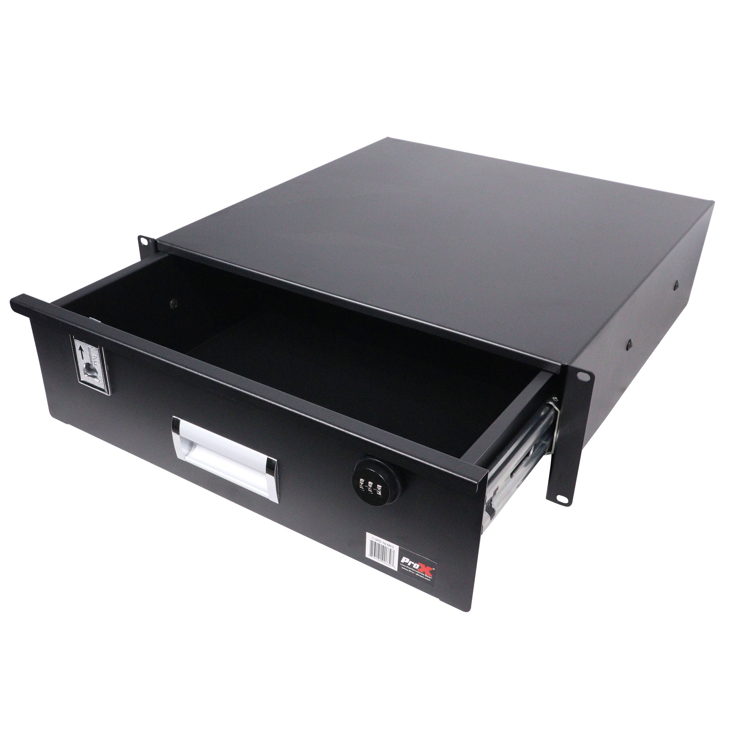 3U Rack Space 18" Depth Rack Mount Drawer for Audio, DJ, and IT Server rack cases.