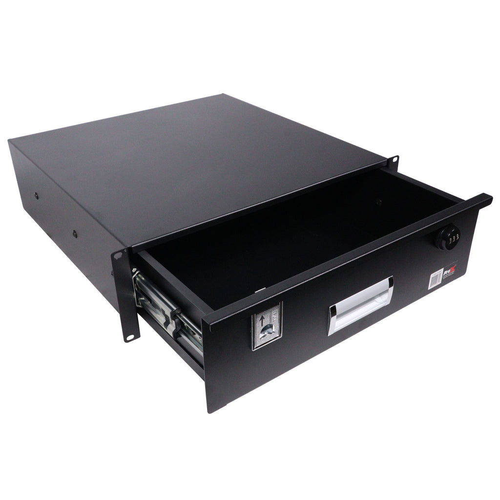 3U Rack Space 18" Depth Rack Mount Drawer for Audio, DJ, and IT Server rack cases.