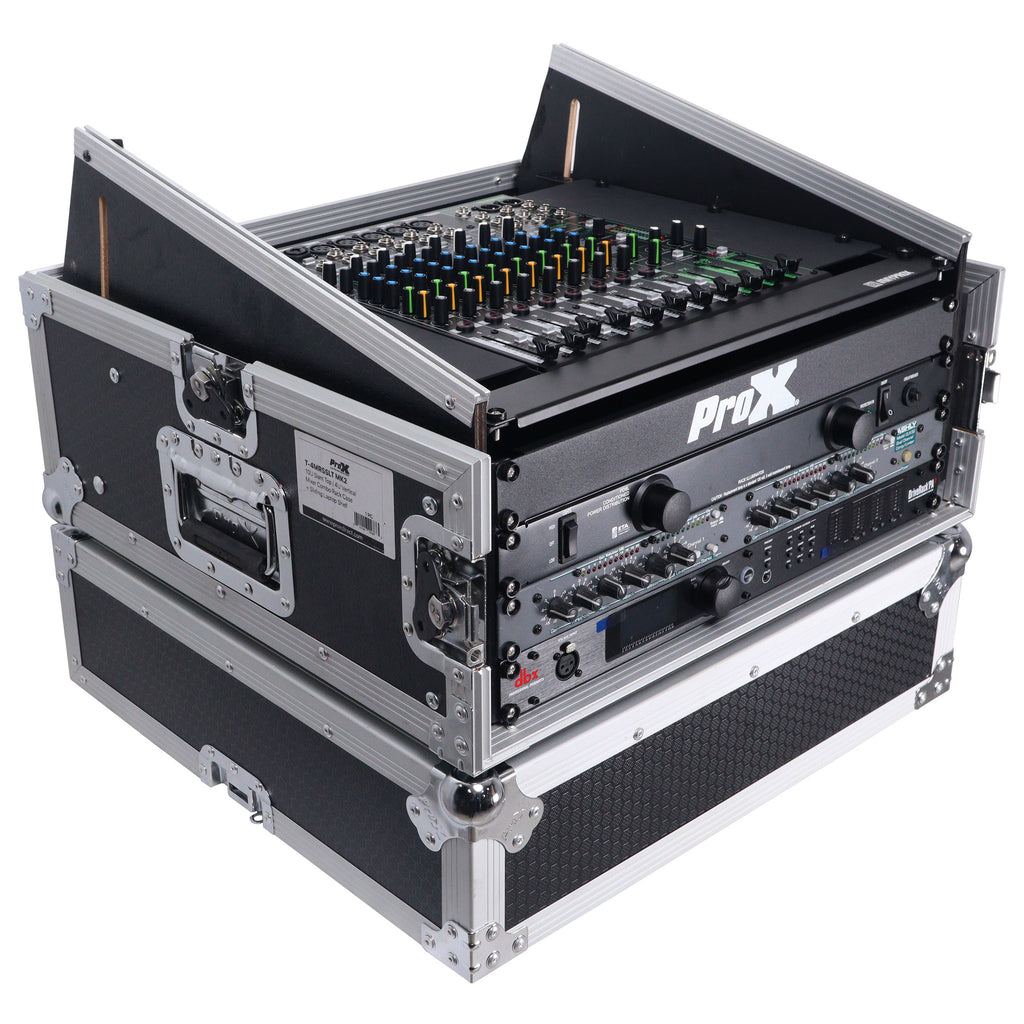 4U Vertical Rack Mount Flight Case with 10U Top for Mixer Combo Amp Rack