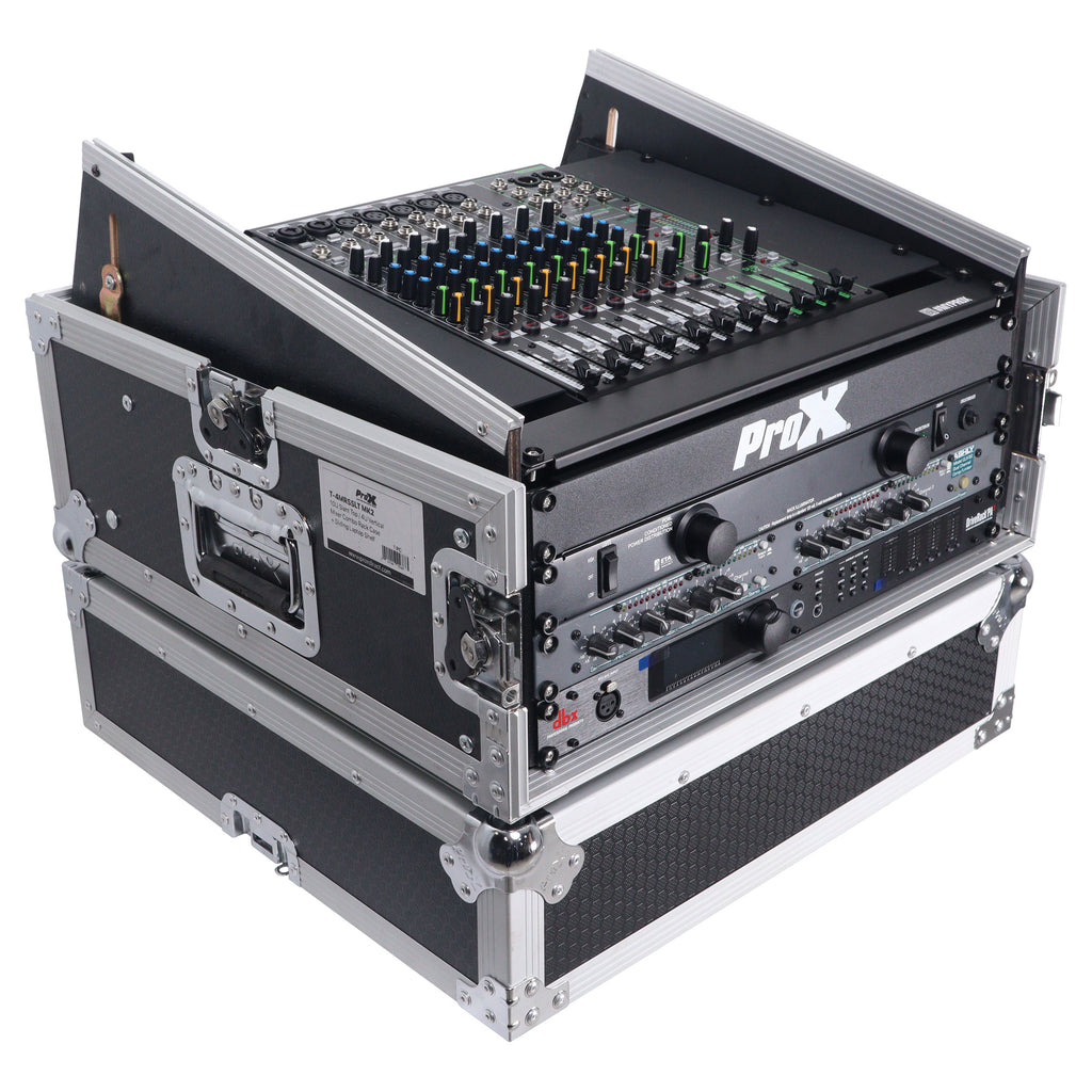 4U Vertical Rack Mount Flight Case with 10U Top for Mixer Combo Amp Rack