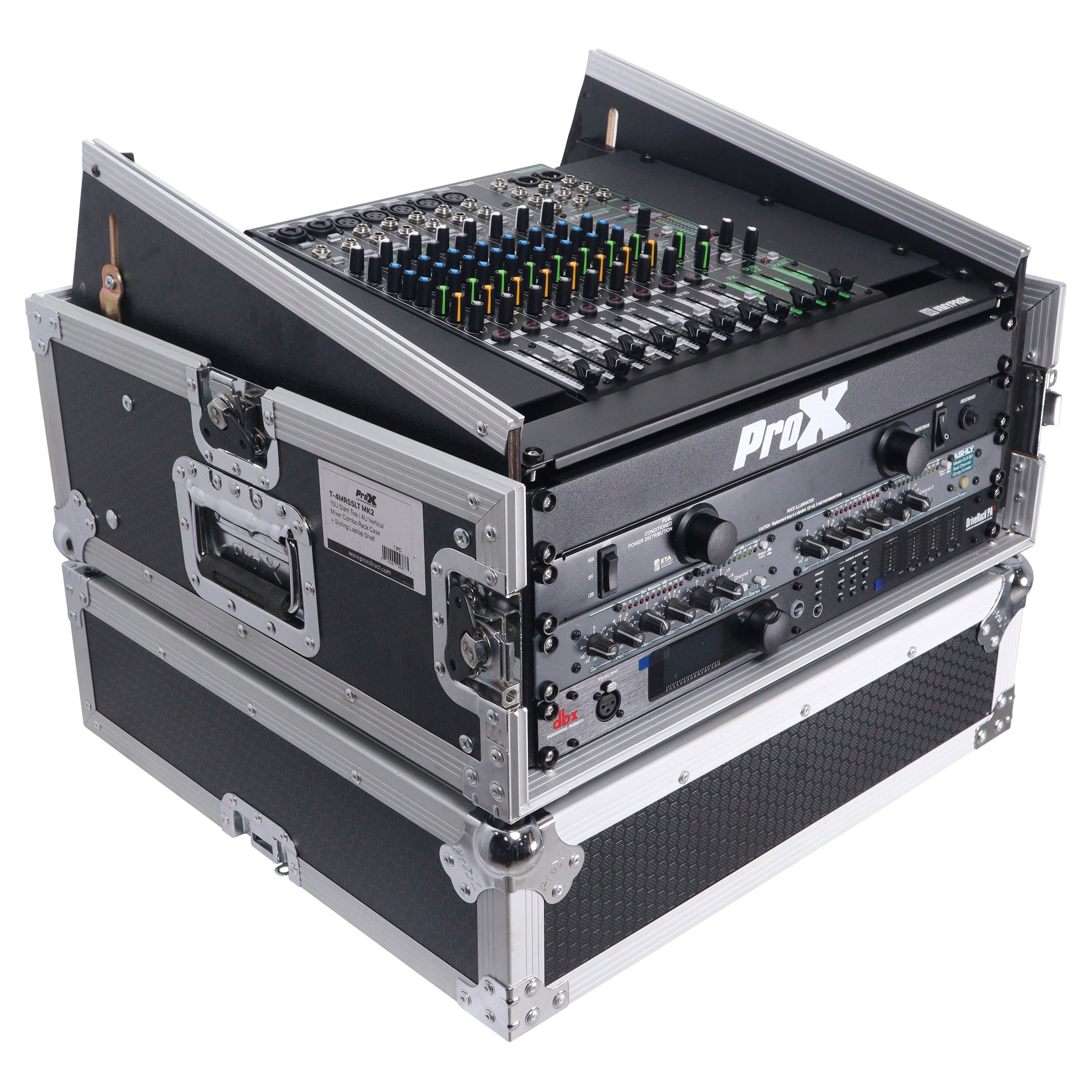 4U Vertical Rack Mount Flight Case with 10U Top for Mixer Combo Amp Rack