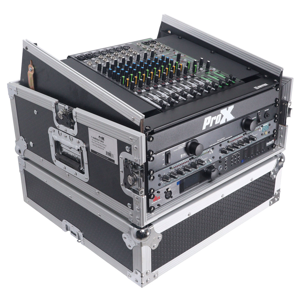 4U Vertical Rack Mount Flight Case with 10U Top for Mixer Combo Amp Rack