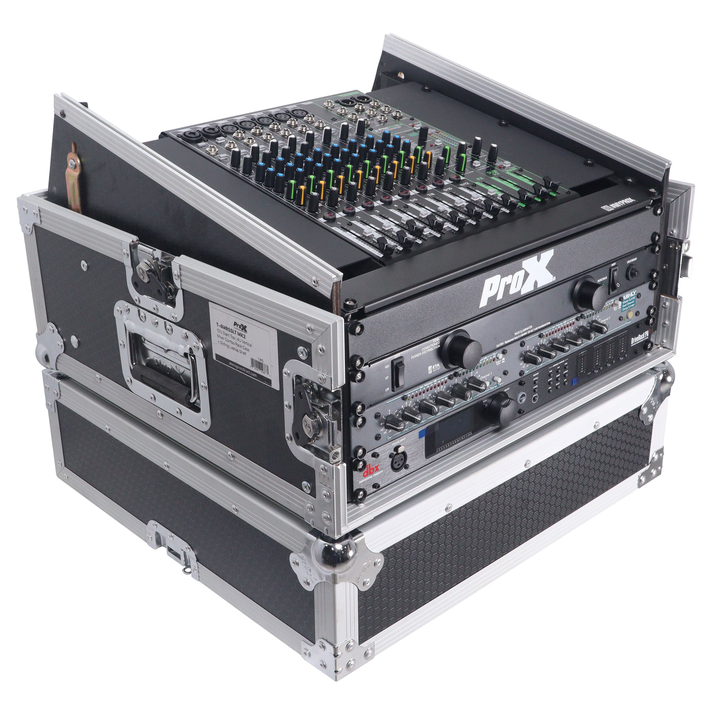 4U Vertical Rack Mount Flight Case with 10U Top for Mixer Combo Amp Rack