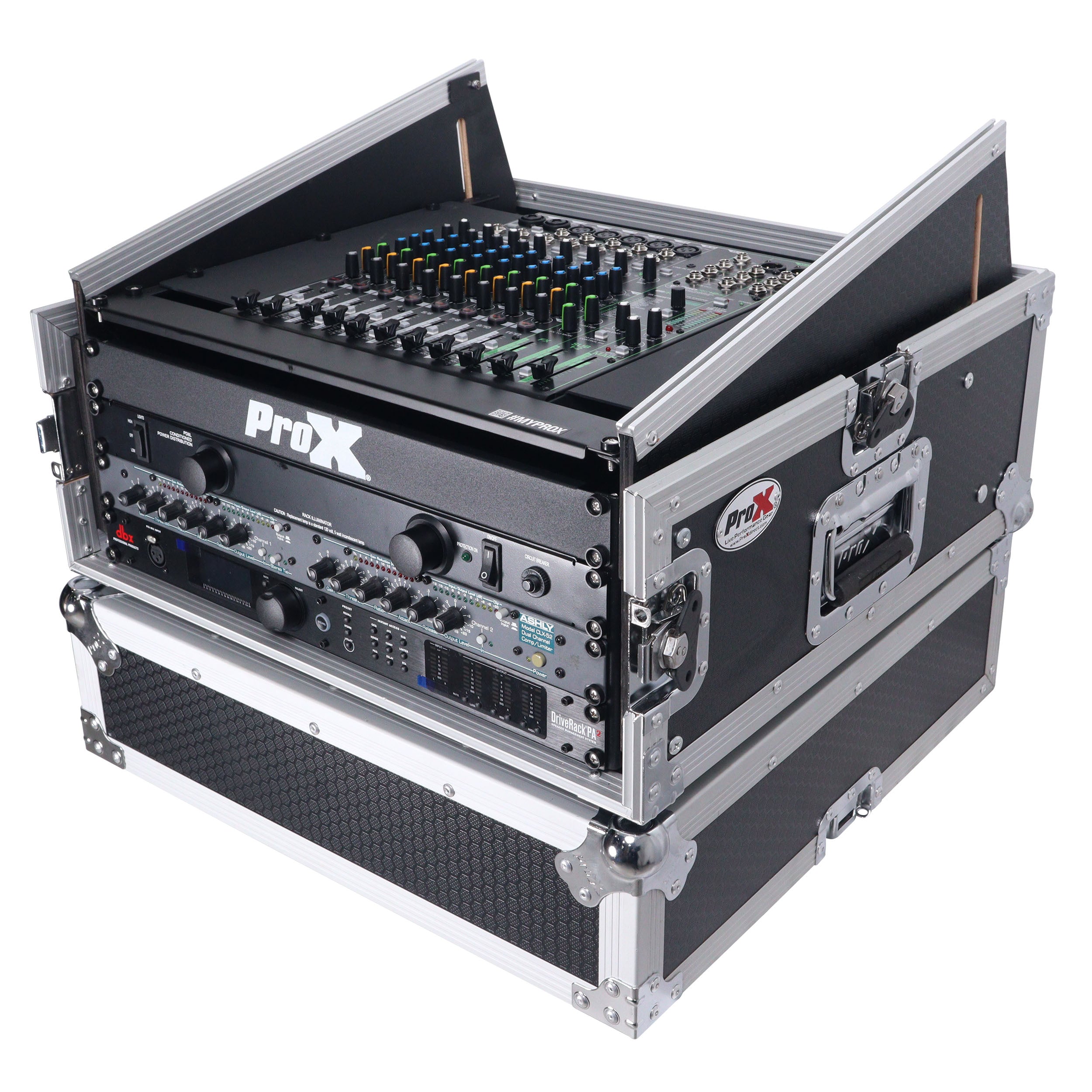 4U Vertical Rack Mount Flight Case with 10U Top for Mixer Combo Amp Rack