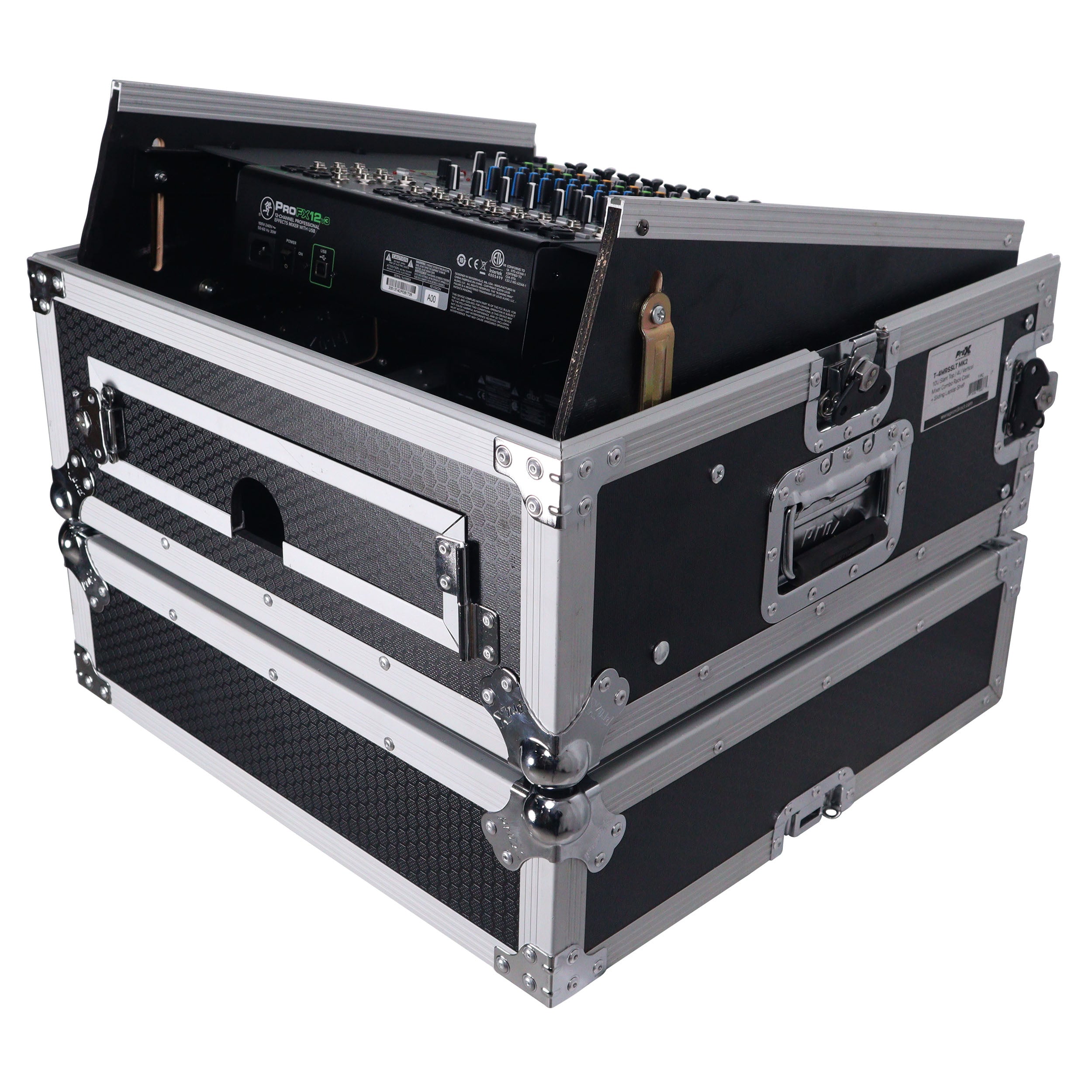 4U Vertical Rack Mount Flight Case with 10U Top for Mixer Combo Amp Rack