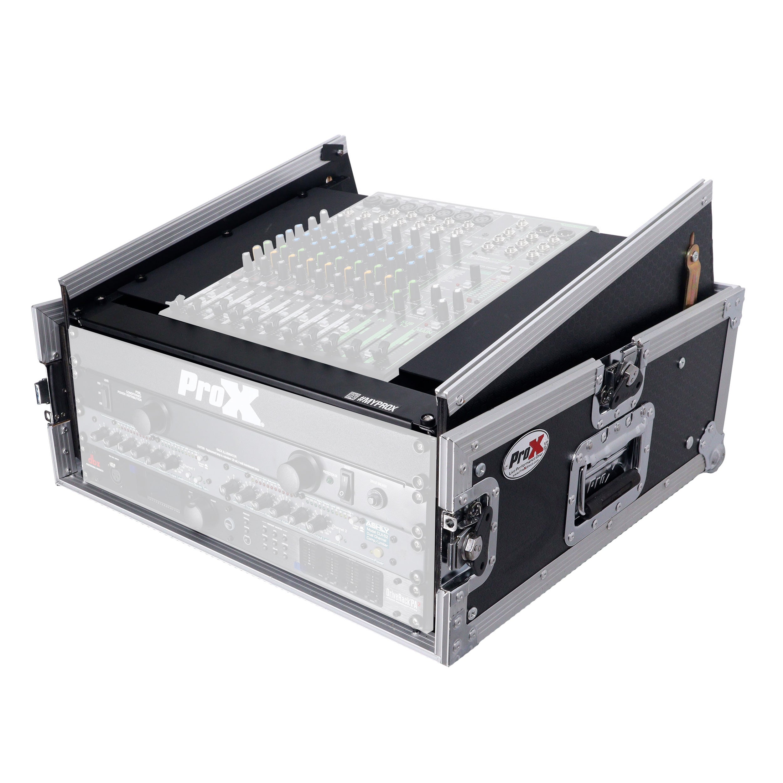 4U Vertical Rack Mount Flight Case with 10U Top for Mixer Combo Amp Rack