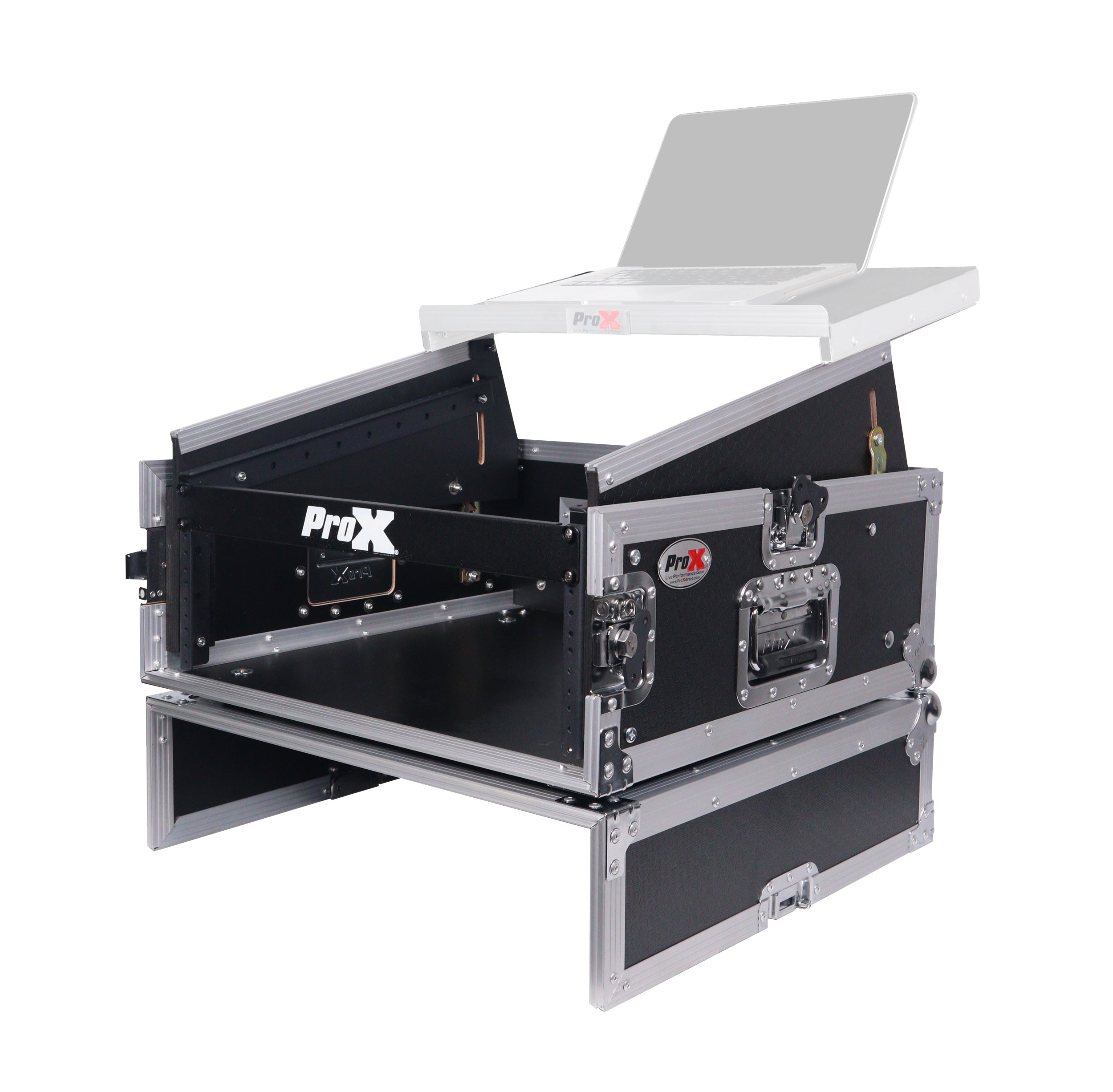 4U Vertical Rack Mount Flight Case with 10U Top for Mixer Combo Amp Rack