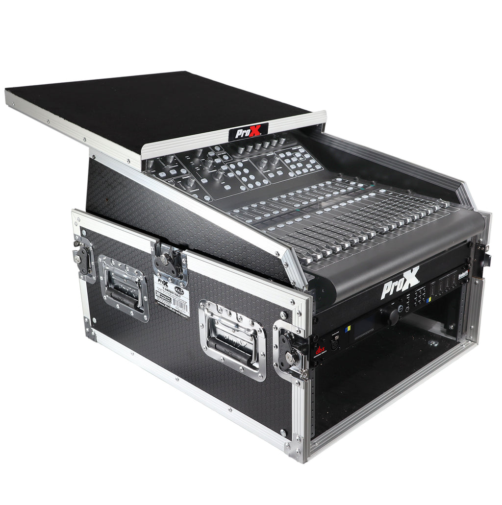 13U Top Mixer 6U Front Rack Combo Flight Case with Removable Sliding Laptop Shelf