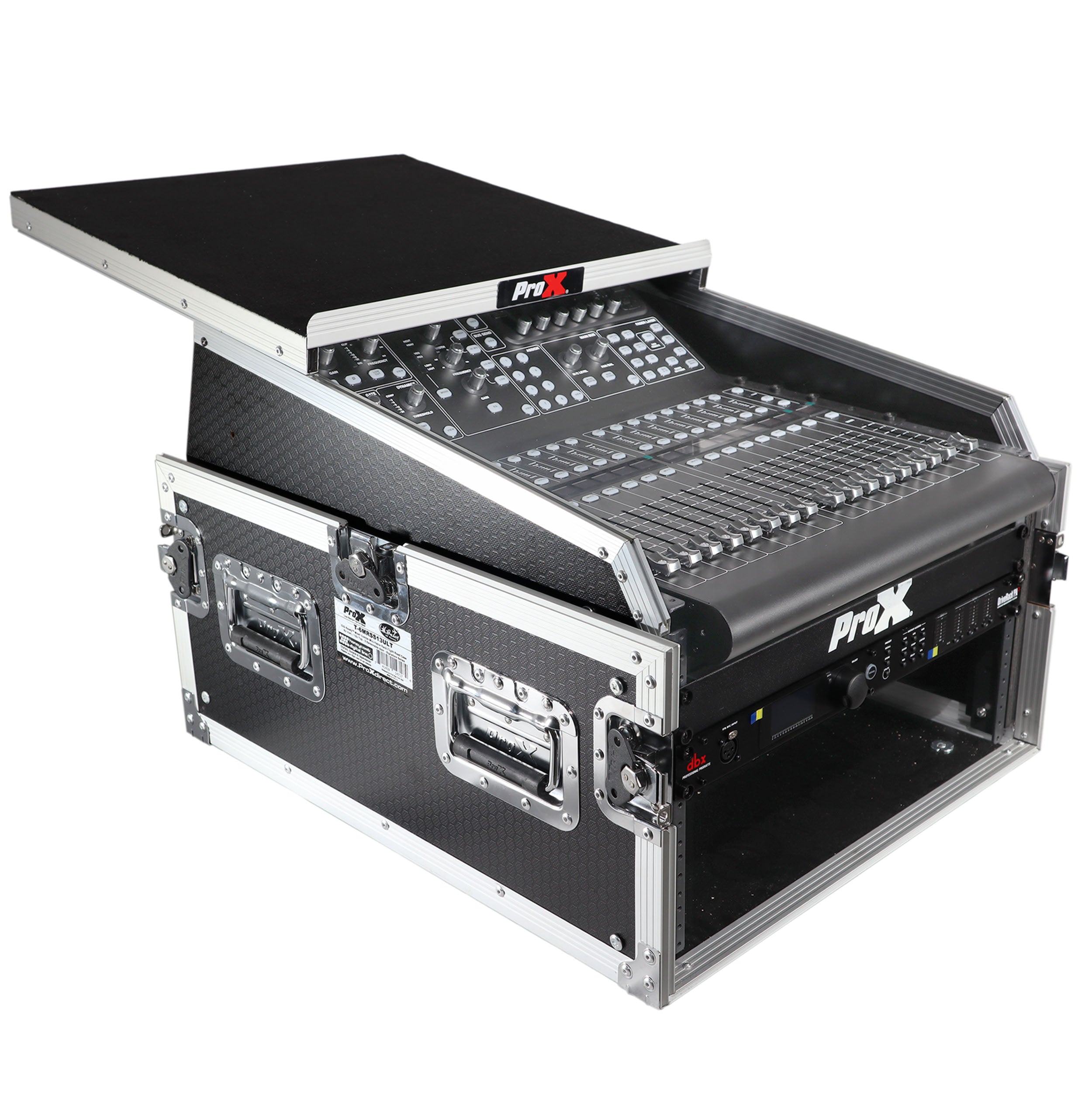 13U Top Mixer 6U Front Rack Combo Flight Case with Removable Sliding Laptop Shelf
