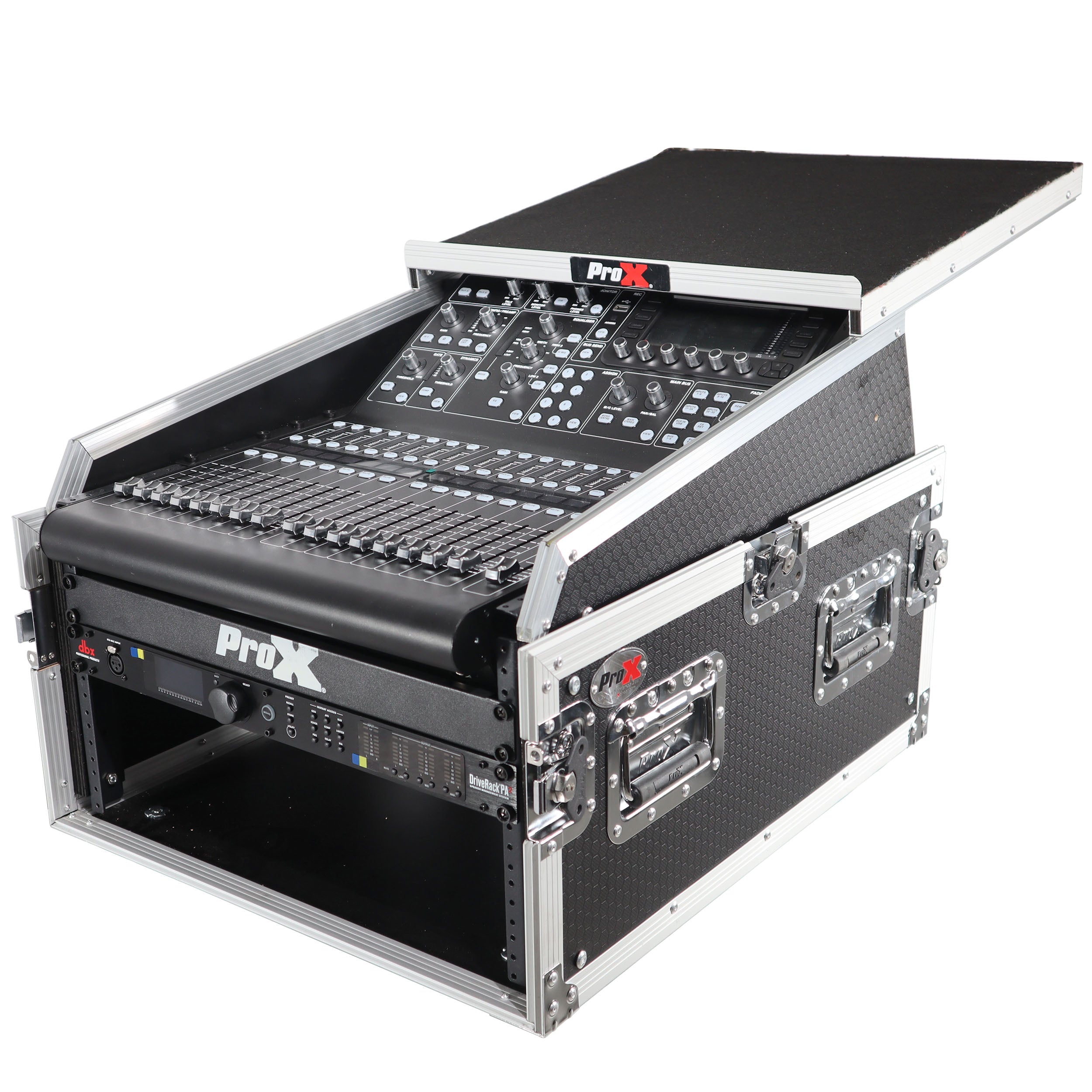13U Top Mixer 6U Front Rack Combo Flight Case with Removable Sliding Laptop Shelf