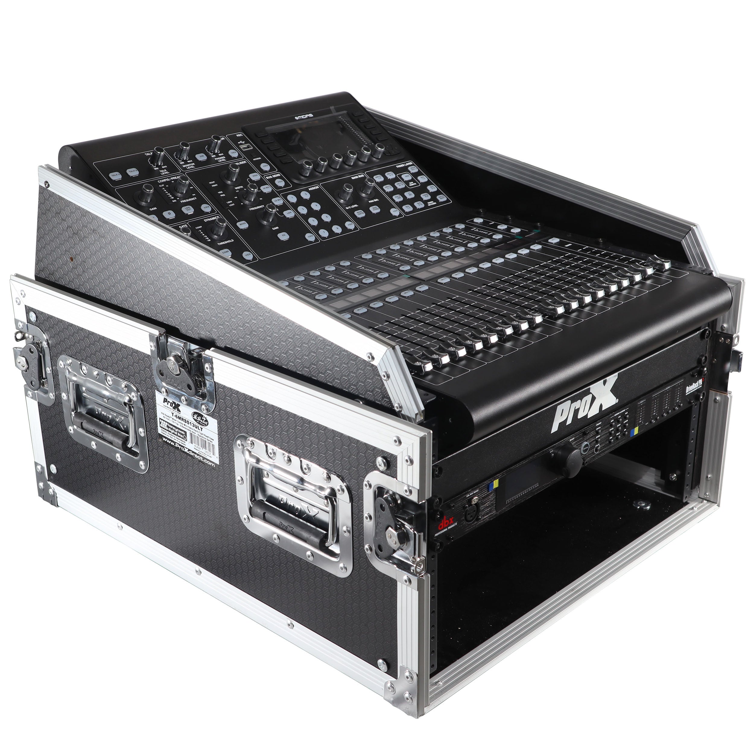 13U Top Mixer 6U Front Rack Combo Flight Case with Removable Sliding Laptop Shelf