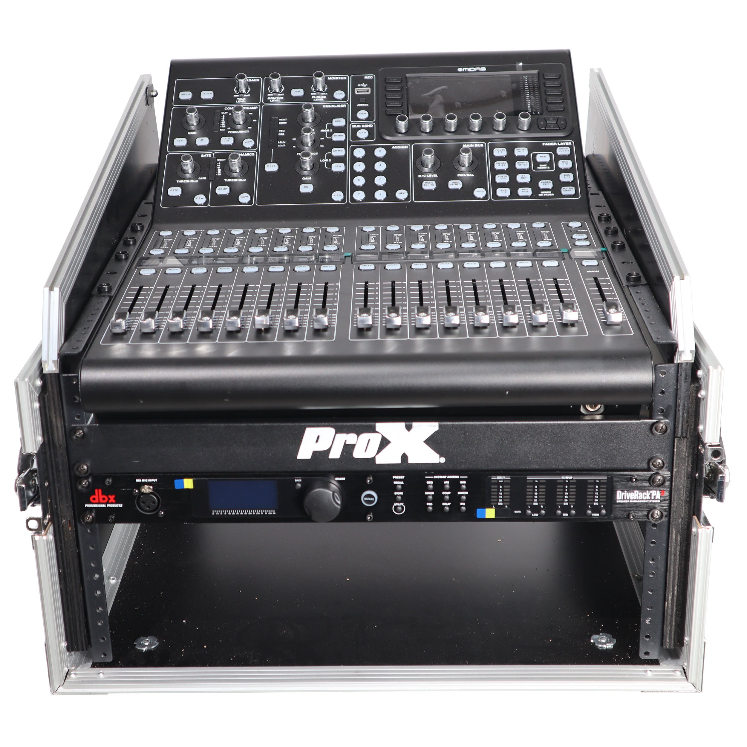 13U Top Mixer 6U Front Rack Combo Flight Case with Removable Sliding Laptop Shelf