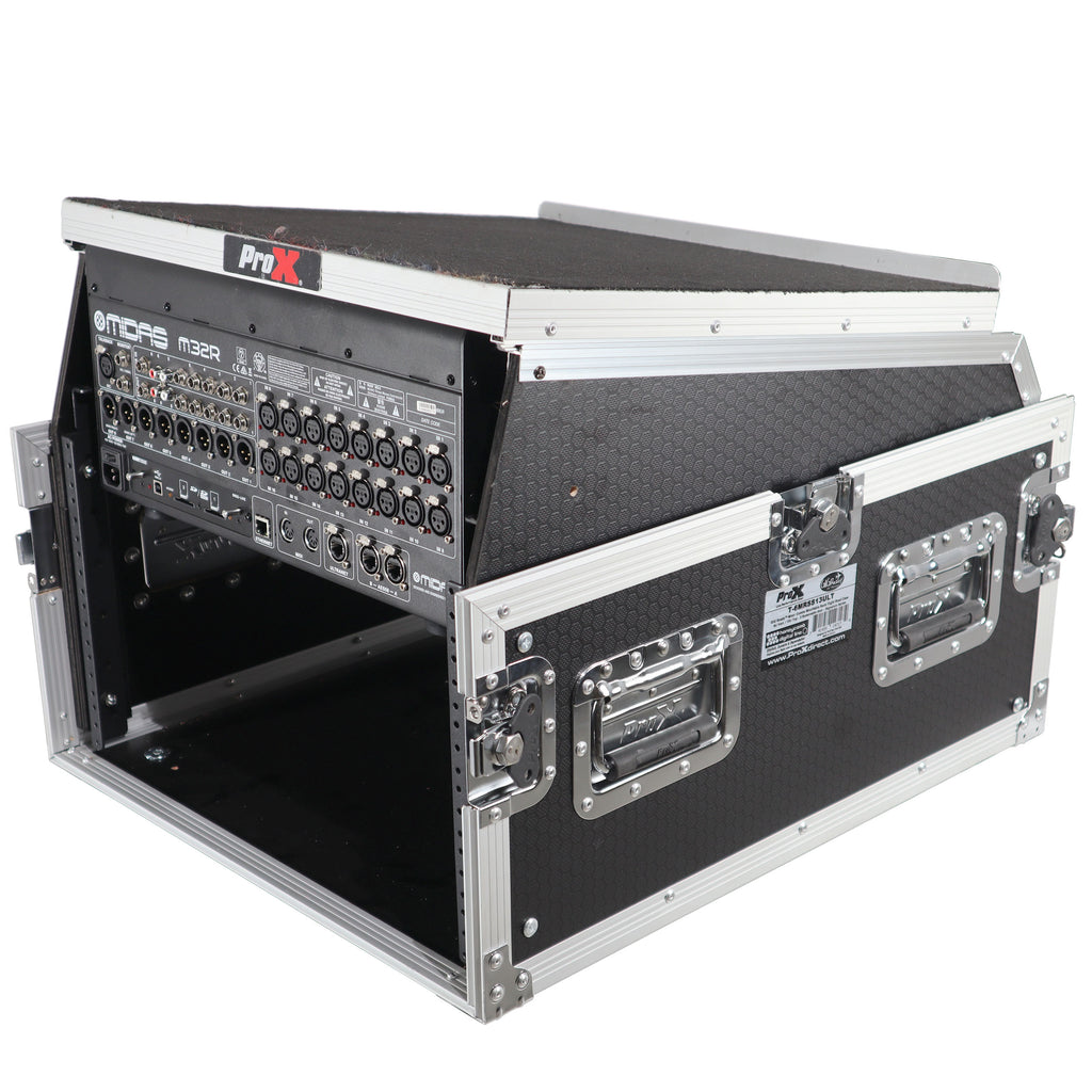13U Top Mixer 6U Front Rack Combo Flight Case with Removable Sliding Laptop Shelf