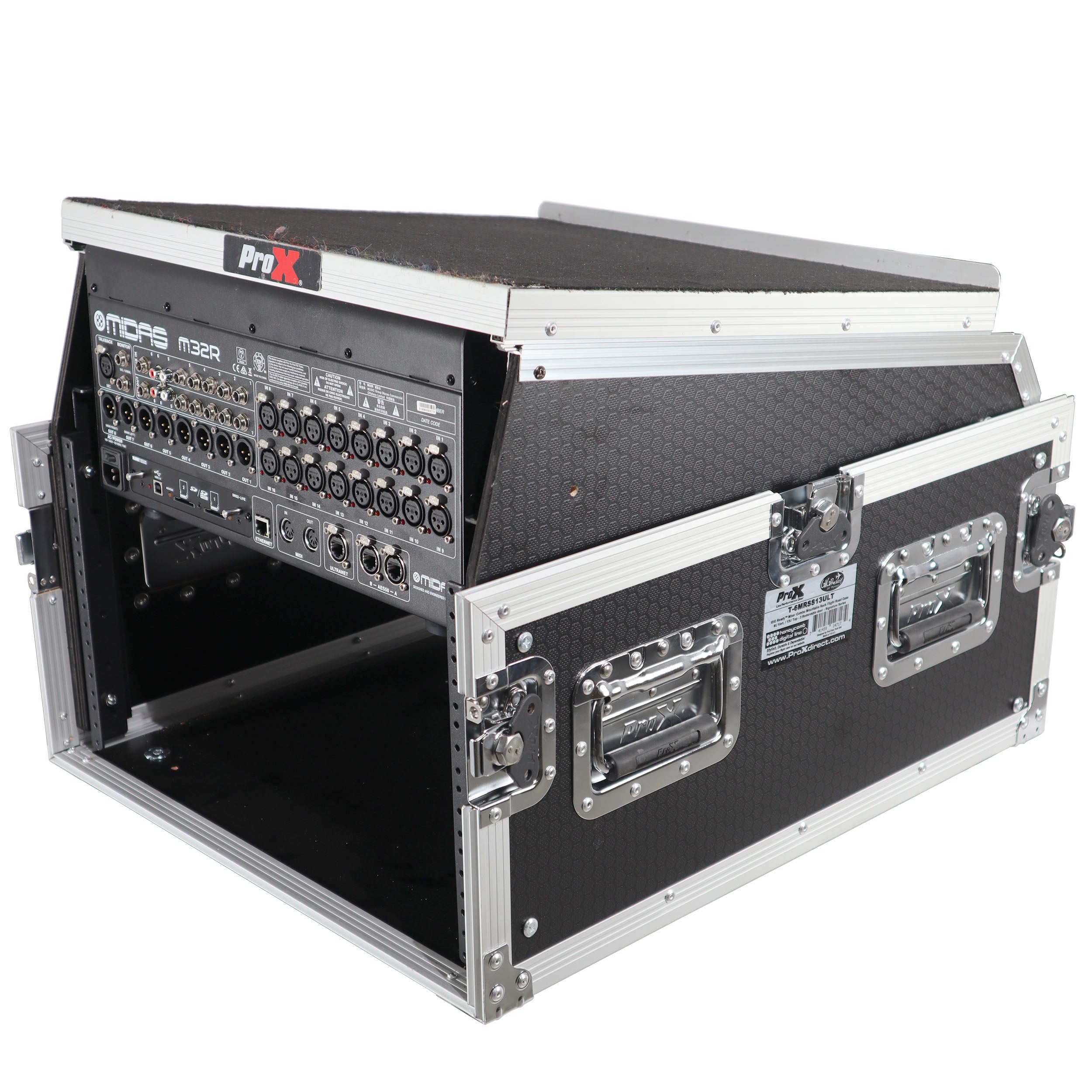 13U Top Mixer 6U Front Rack Combo Flight Case with Removable Sliding Laptop Shelf