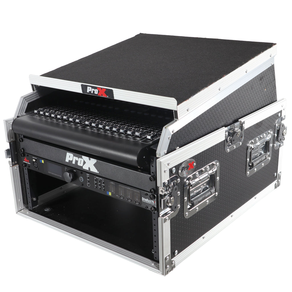 13U Top Mixer 6U Front Rack Combo Flight Case with Removable Sliding Laptop Shelf